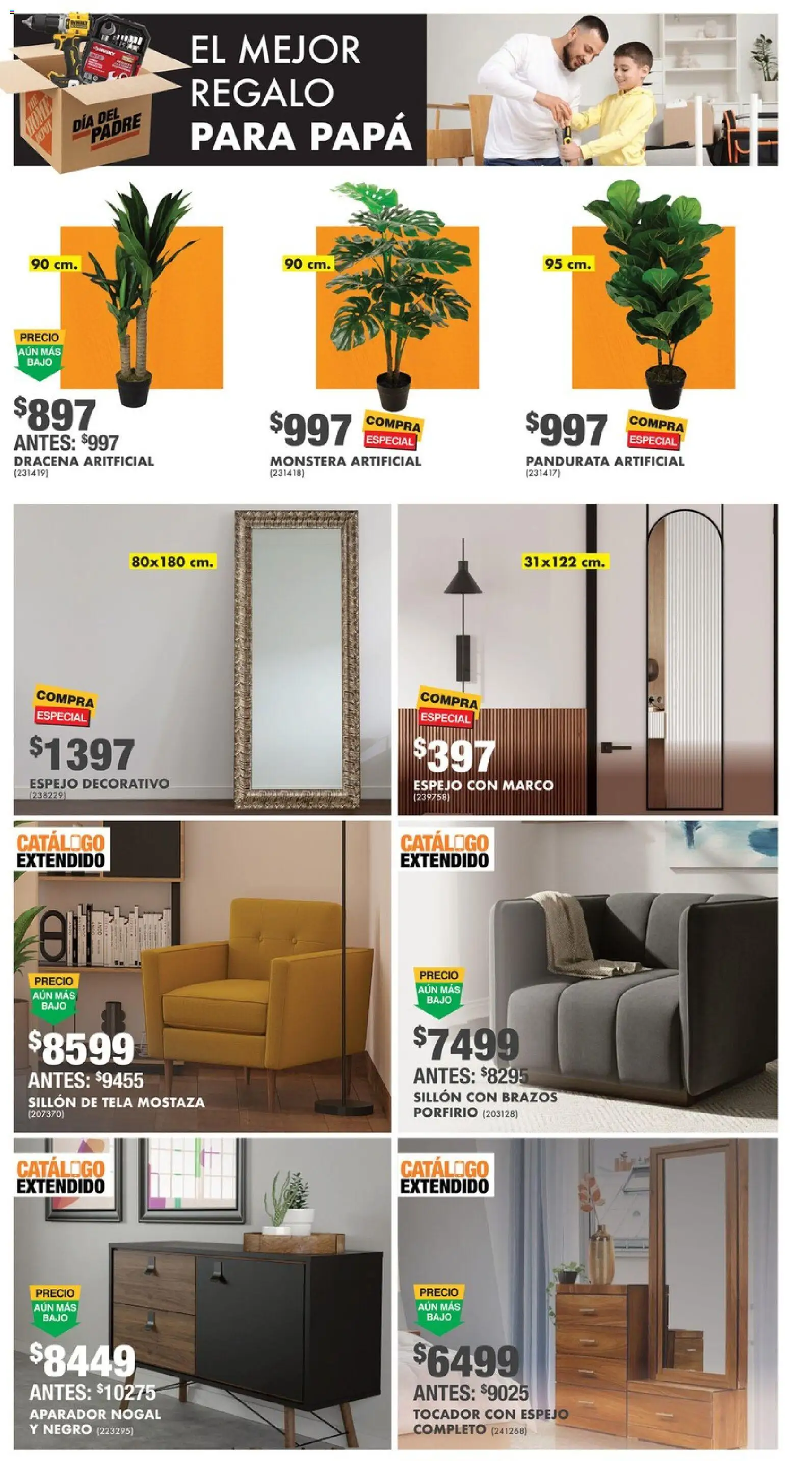 Nuevas ofertas de Home Depot válidas en toda la República Mexicana desde el 14.05.2026. ¡Encuentra las mejores ofertas en Home Depot catálogo! | Página: 15 | Productos: Papa, Mostaza, Sillón, Aparador
