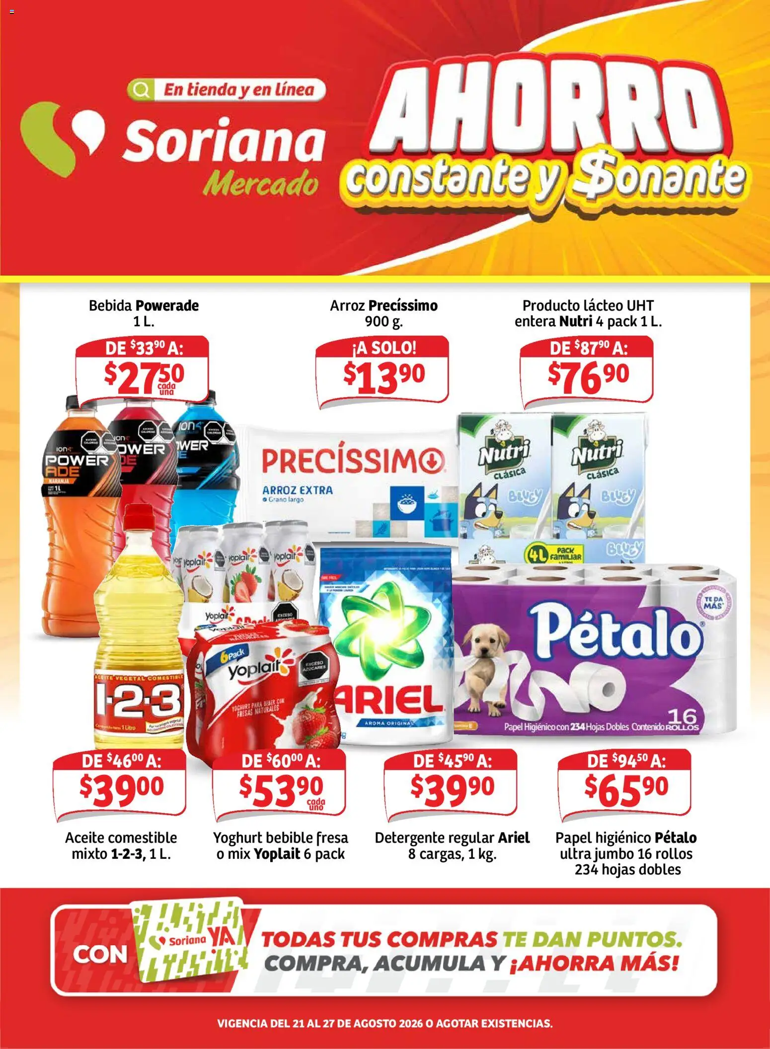 Nuevas ofertas de Soriana válidas en toda la República Mexicana desde el 21/08/2026. ¡Encuentra las mejores ofertas en Soriana Ahorro constante y sonante Mercado Nacional! | Página: 1 | Productos: Fresa, Aceite vegetal, Fresas, Té