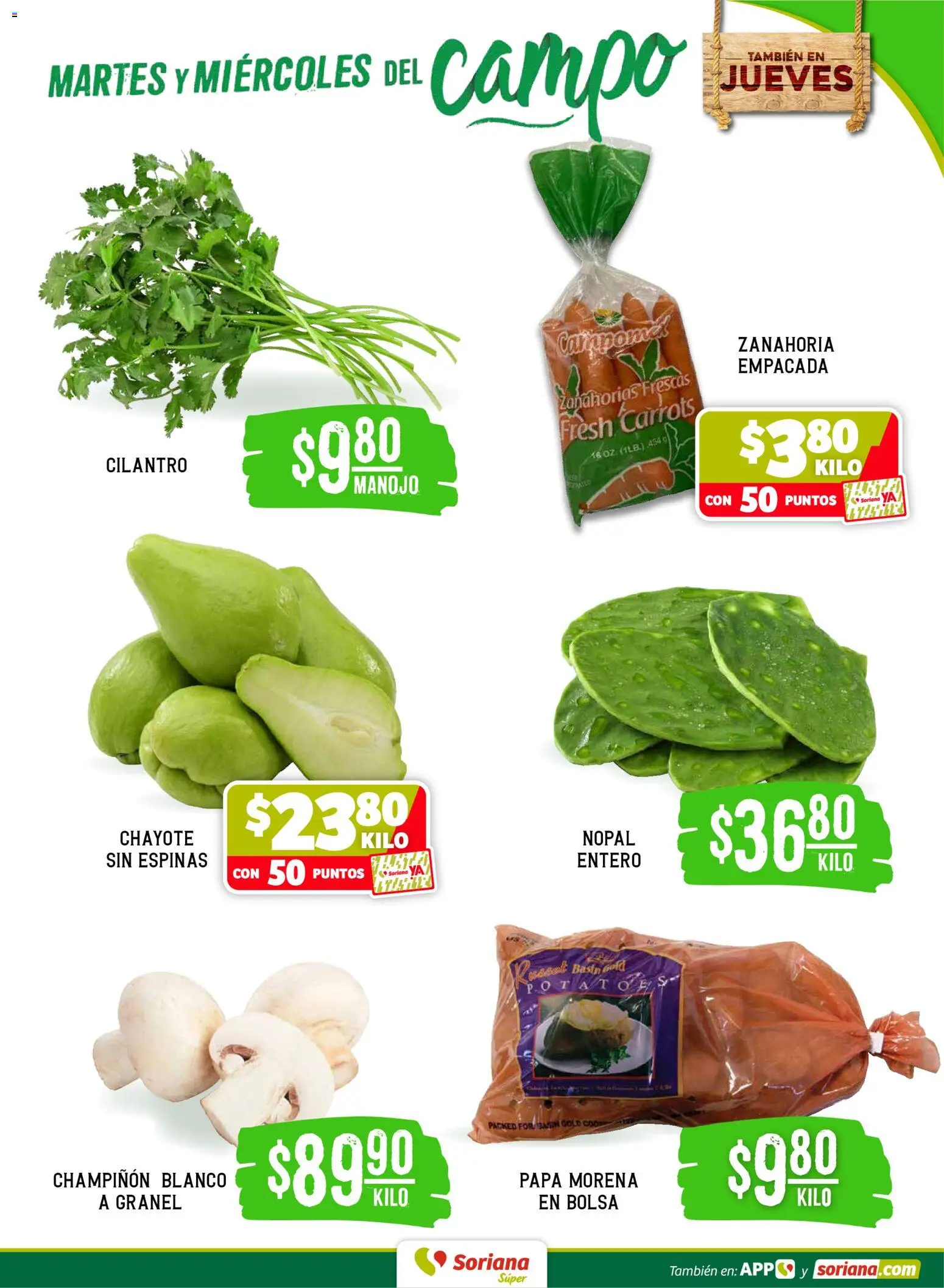 Nuevas ofertas de Soriana válidas en toda la República Mexicana desde el 19.05.2026. ¡Encuentra las mejores ofertas en Soriana Martes y Miércoles del Campo Súper: Tijuana, Mexicali, Ensenada, San Luis Río Colorado y Tecate! | Página: 3 | Productos: Papa, Bolsa, Zanahoria