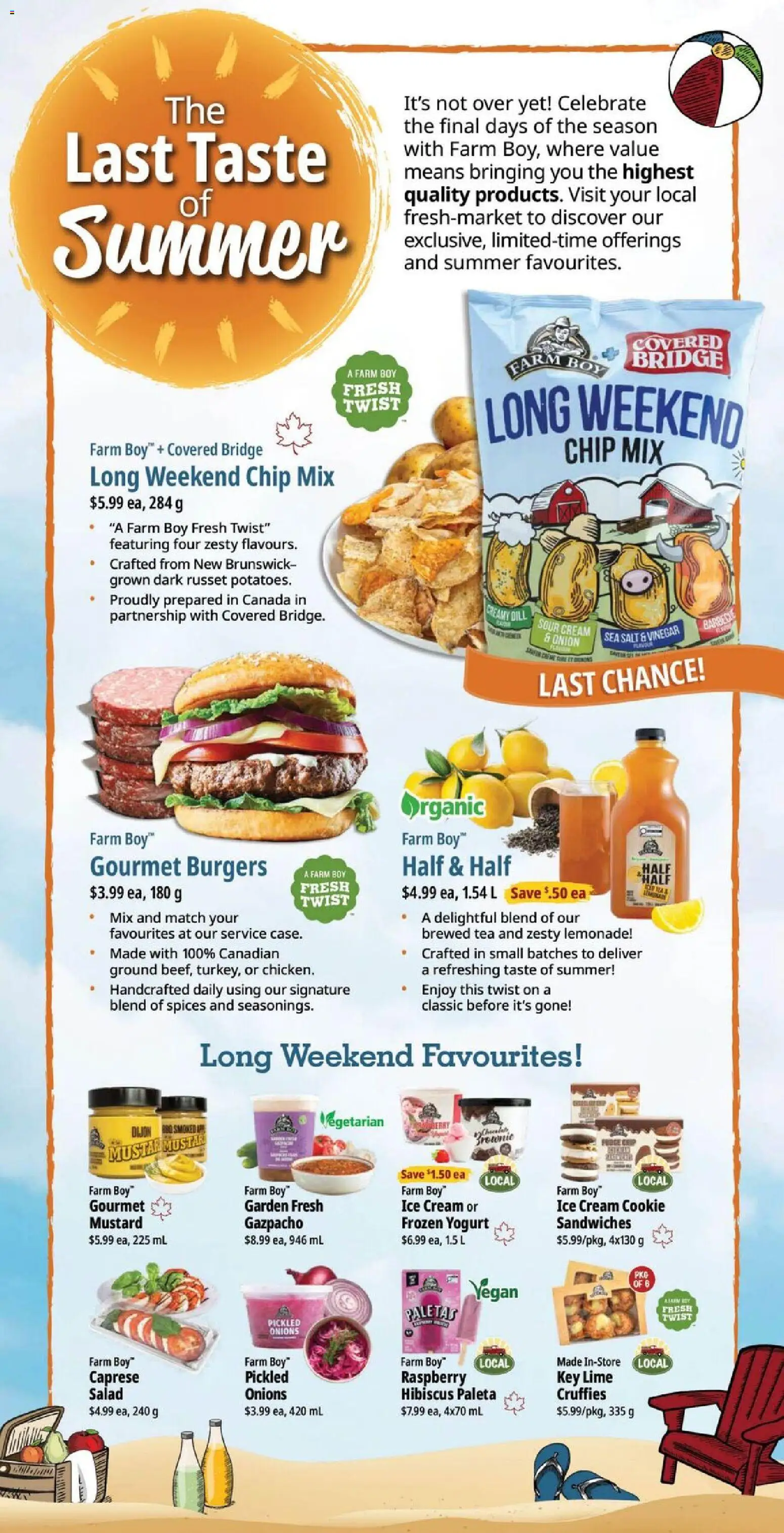 Farm Boy flyer valid from Sep 3, 2026 | Page: 10 | Products: Sour cream, Burgers, Salt, Onion