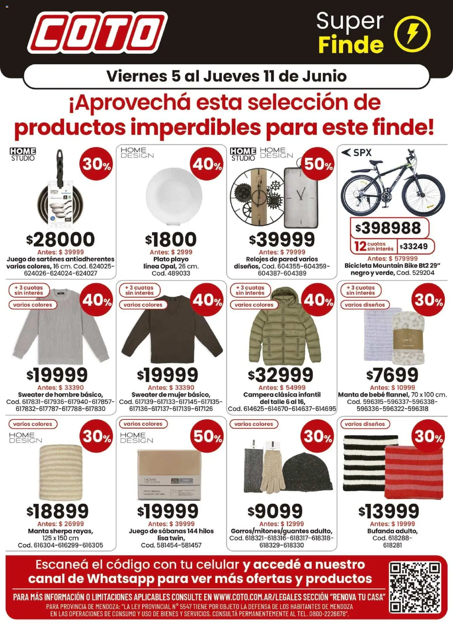 Coto - Renova Productos │ válido desde el 05.06.2026 | Página: 1 | Productos: Sweater, Campera, Sabanas, Bufanda