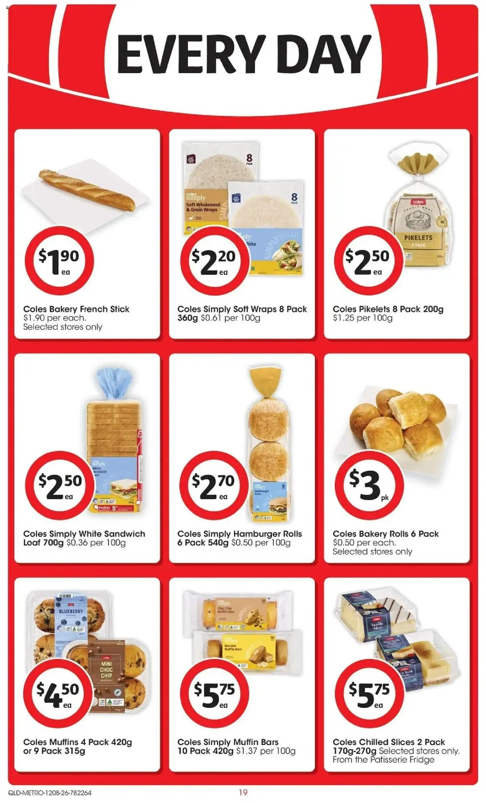 ﻿Coles catalogue valid from 12/08/2026 > Online Australia | Page: 19 | Products: Hamburger, Dessert, Muffins, Vanilla