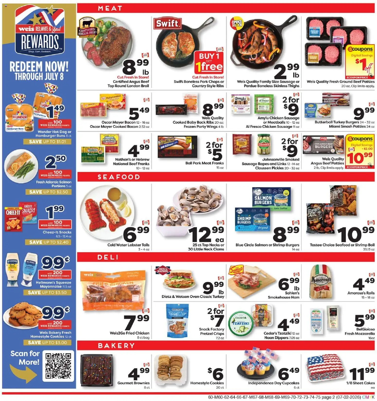 Weis Weekly Circular - VA - valid from 07/02/2026 | Page: 2 | Products: Pork, Beef, Seafood, Sausage