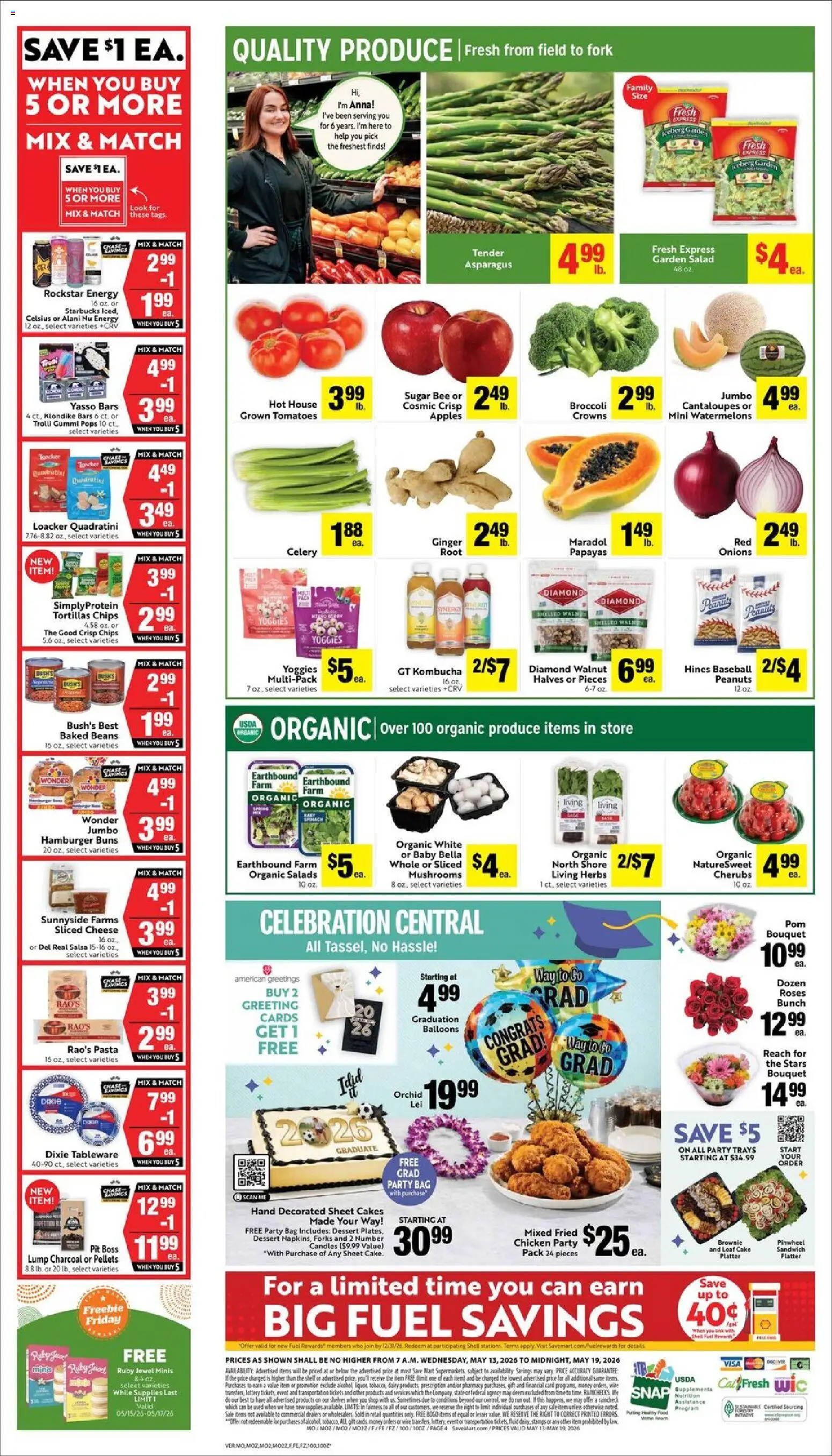 Save Mart Weekly - CA - valid from 13.05.2026 | Page: 6 | Products: Wine, Apples, Chips, Sheet
