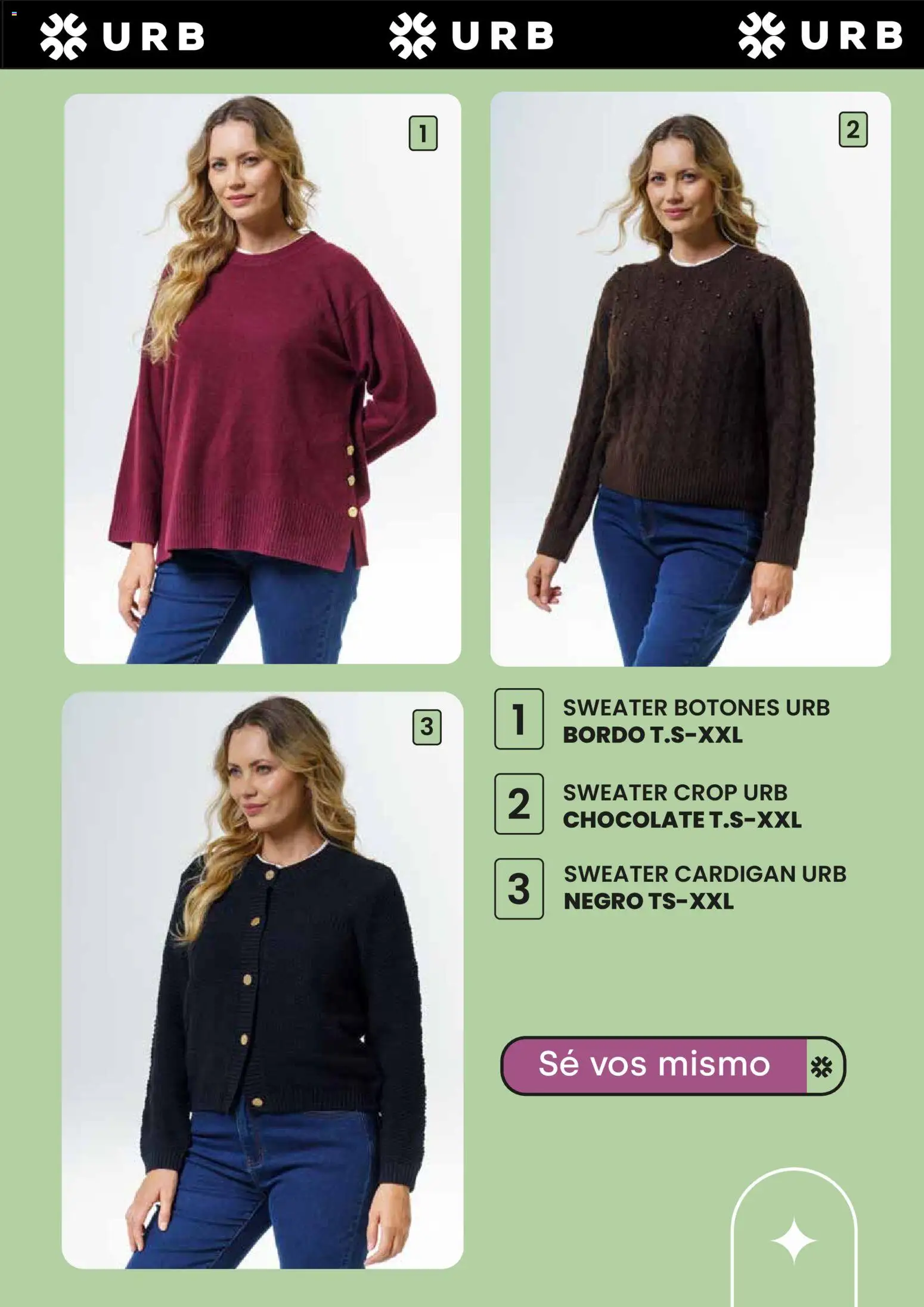 Jumbo - Catálogo URB | Otoño & Invierno │ válido desde el 17/04/2026 | Página: 7 | Productos: Sweater, Cardigan, Chocolate