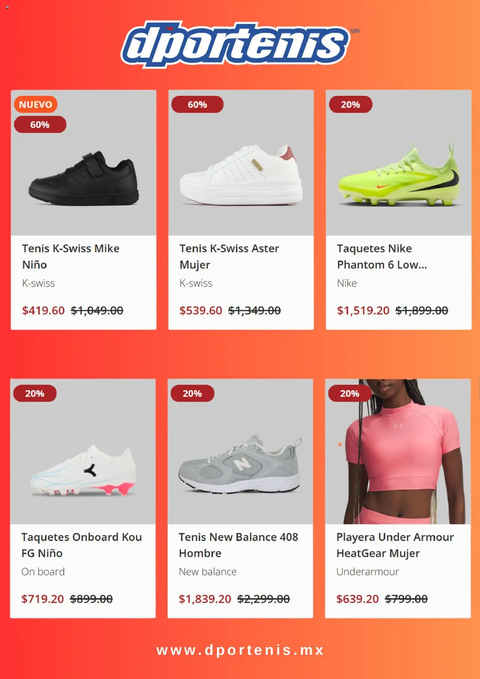 Nuevas ofertas de Dportenis válidas en toda la República Mexicana desde el 18.05.2026. ¡Encuentra las mejores ofertas en Dportenis Hot Week! | Página: 2 | Productos: Tenis, Playera