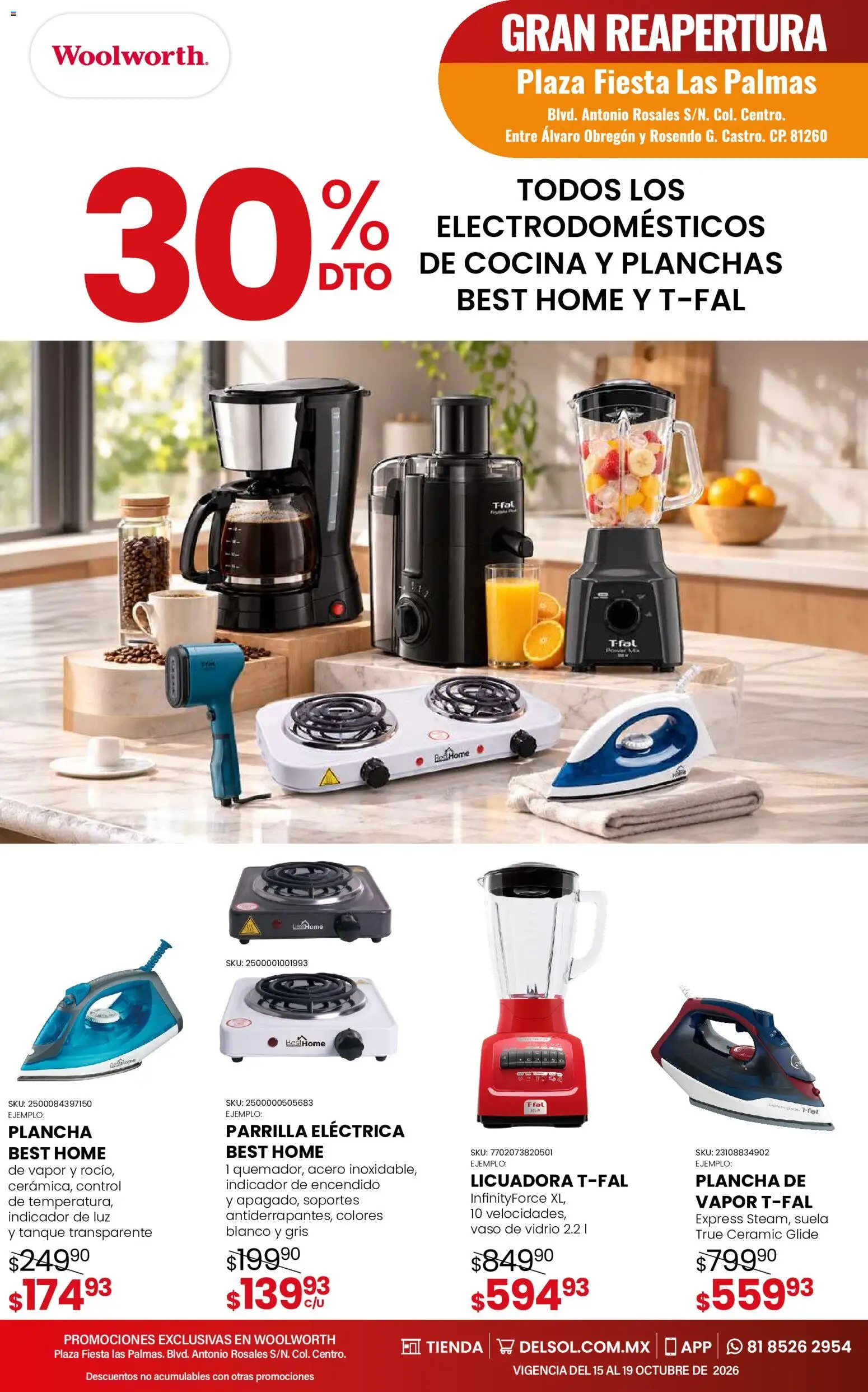Nuevas ofertas de Del Sol y Woolworth válidas en toda la República Mexicana desde el 15/10/2026. ¡Encuentra las mejores ofertas en Del Sol y Woolworth catálogo 5 Días de Grandes Promociones - Los Mochis! | Página: 10