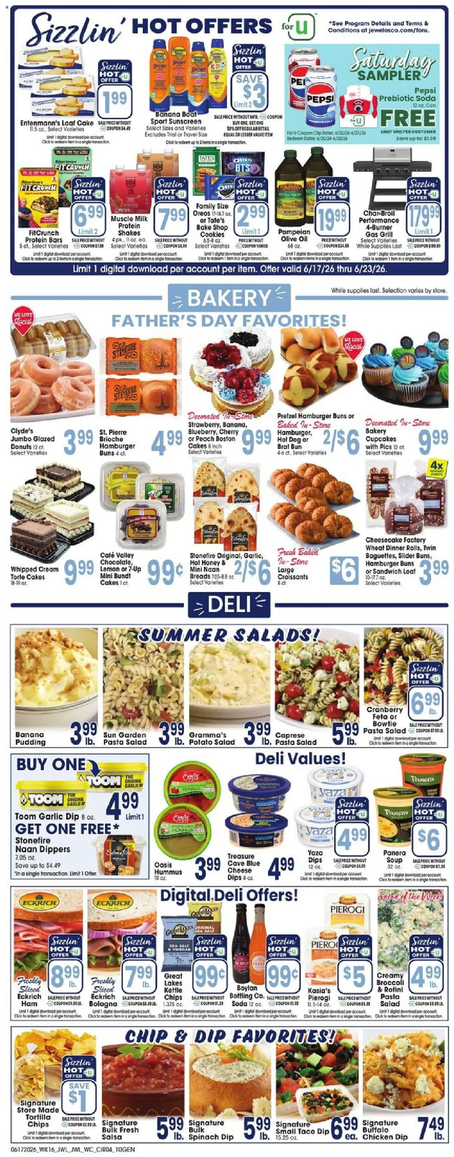 Jewel Osco Weekly Ad - valid from 17.06.2026 | Page: 4 | Products: Vinegar, Cheese, Pasta, Croissants