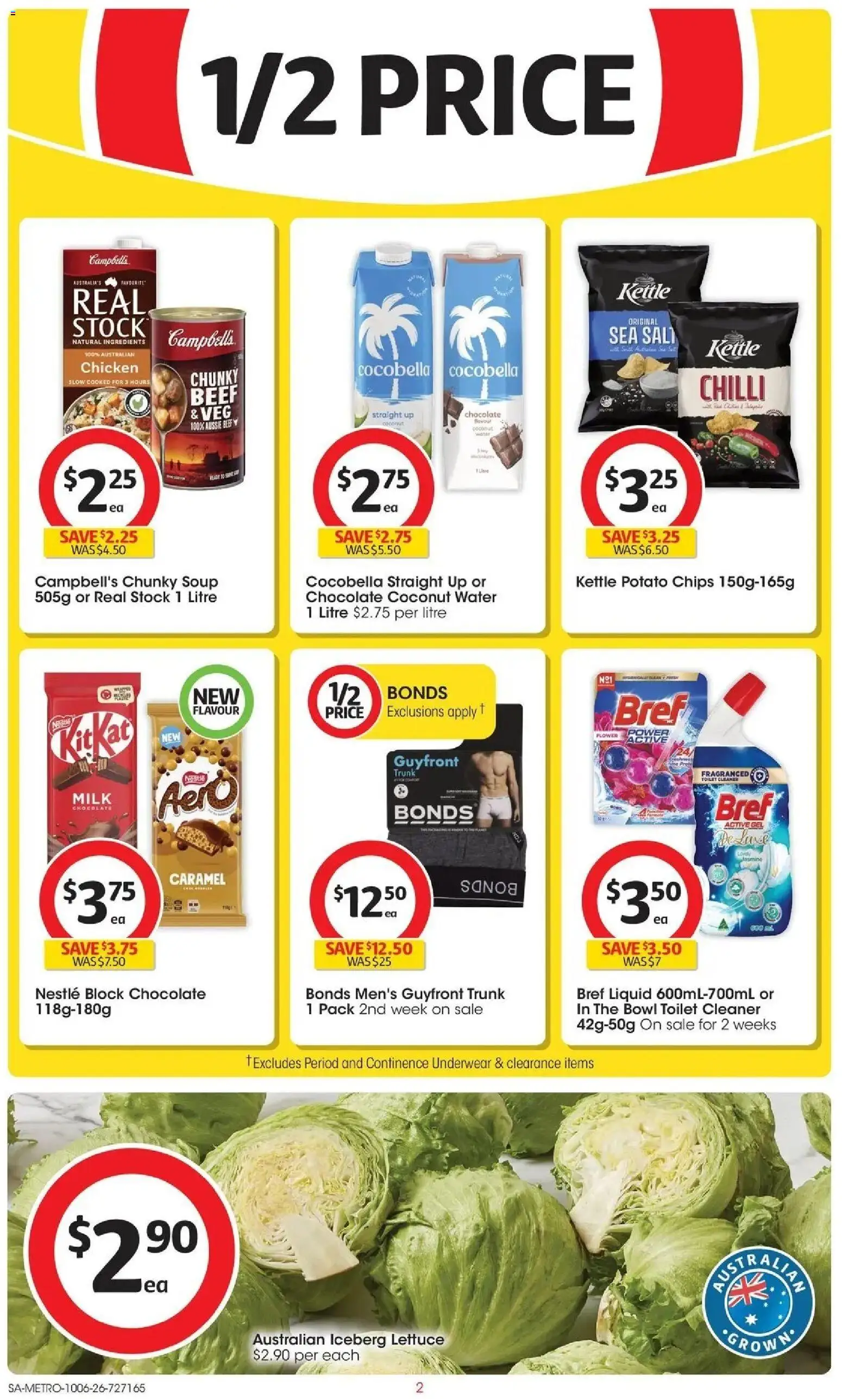 Coles catalogue - valid from 10.06.2026 | Page: 2 | Products: Cleaner, Chocolate, Underwear, Soup