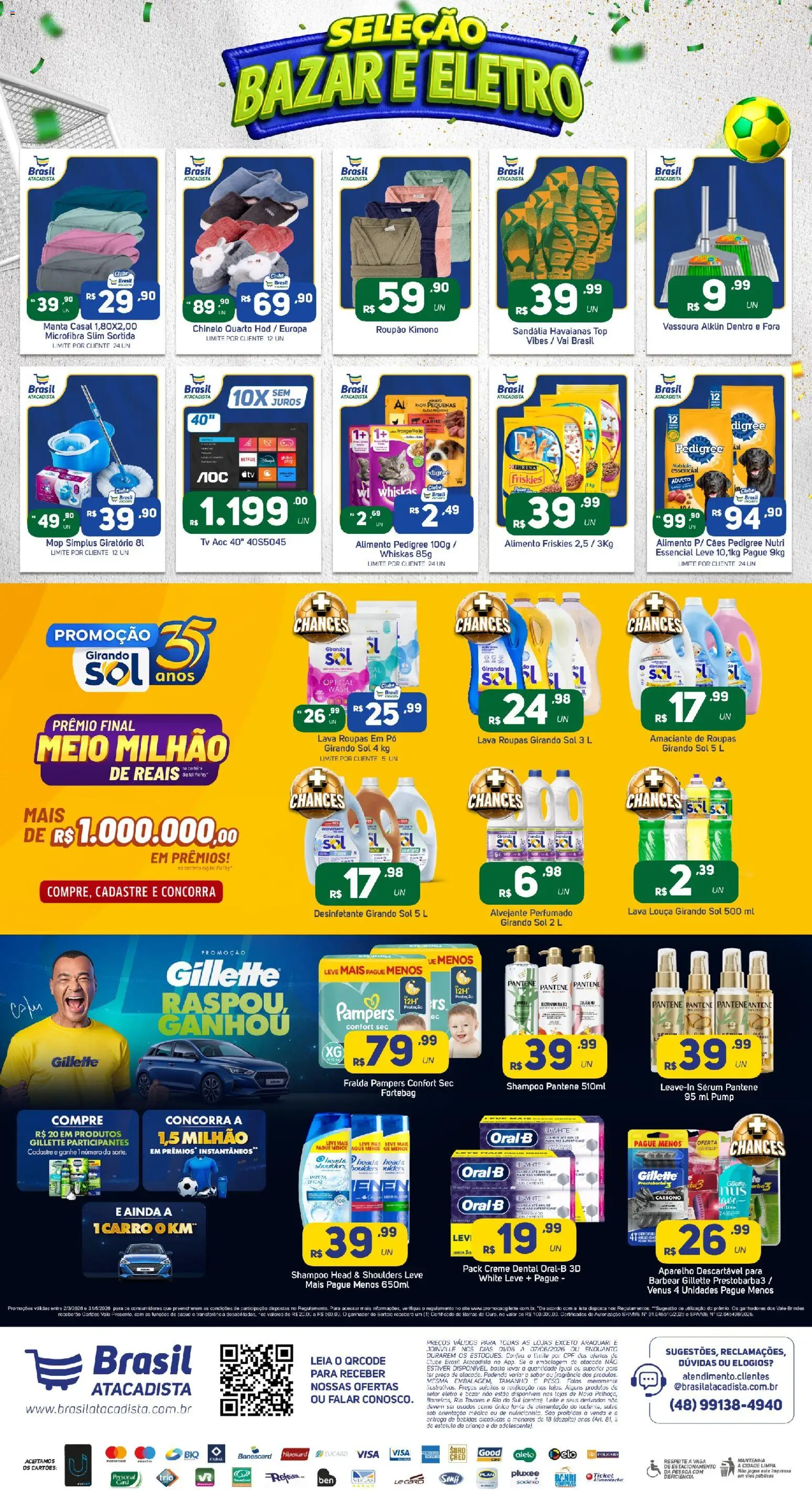 Brasil Atacadista Folheto - válido de 01.06.2026 | Página: 8 | Produtos: Fragrância, Alvejante, Leite, Roupão