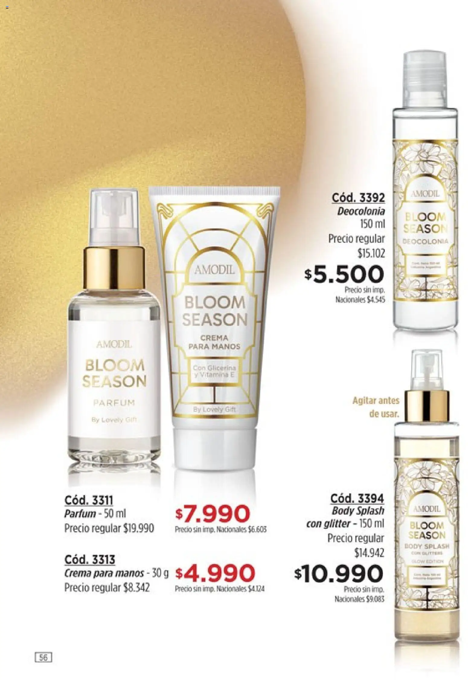 Catálogo Amodil Campaña 12 │ válido desde el 30/06/2026 | Página: 56 | Productos: Body, Glitter, Crema