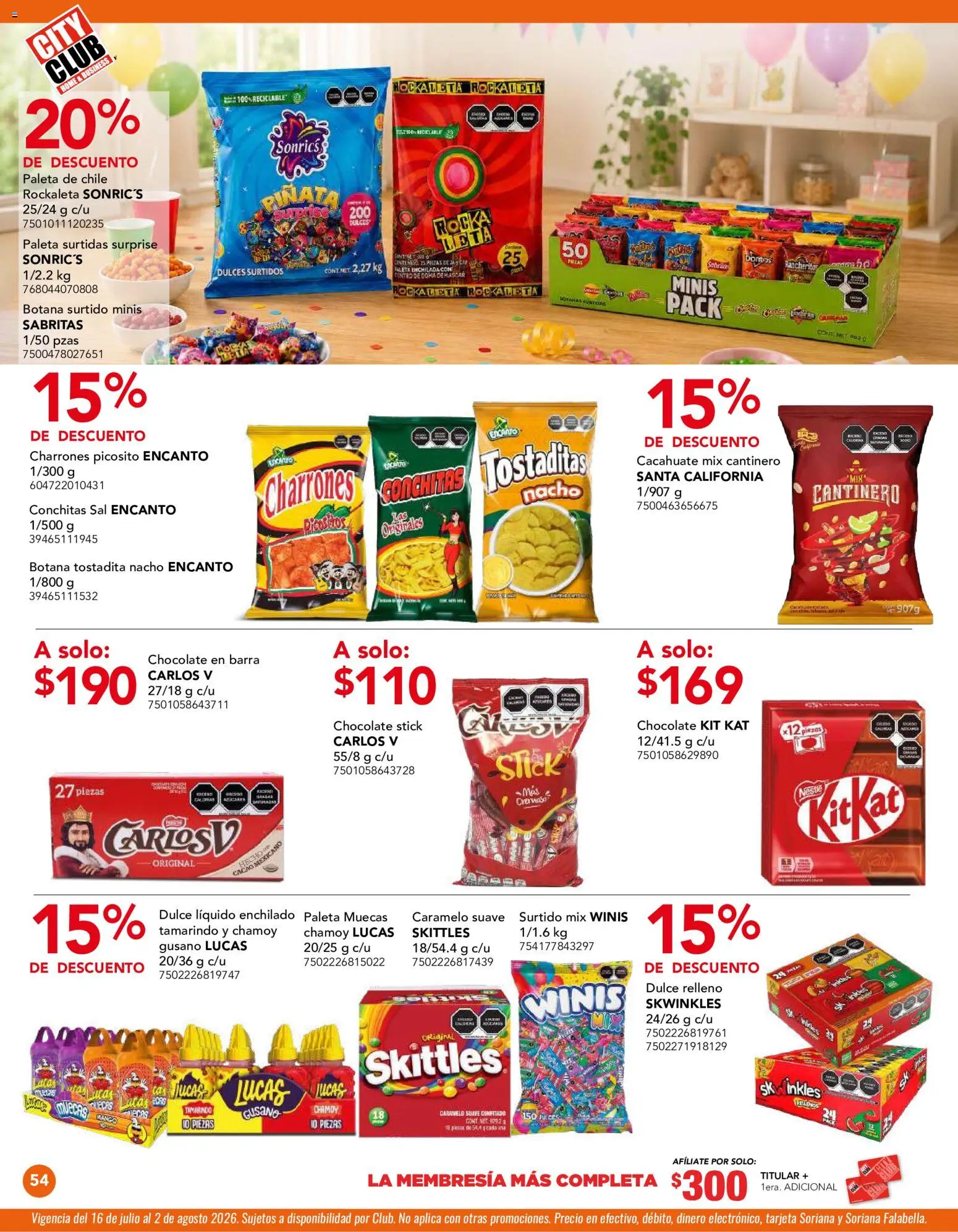 Nuevas ofertas de City Club válidas en toda la República Mexicana desde el 01/07/2026. ¡Encuentra las mejores ofertas en City Club catálogo! | Página: 54 | Productos: Mango, Chocolate, Dulces, Barra
