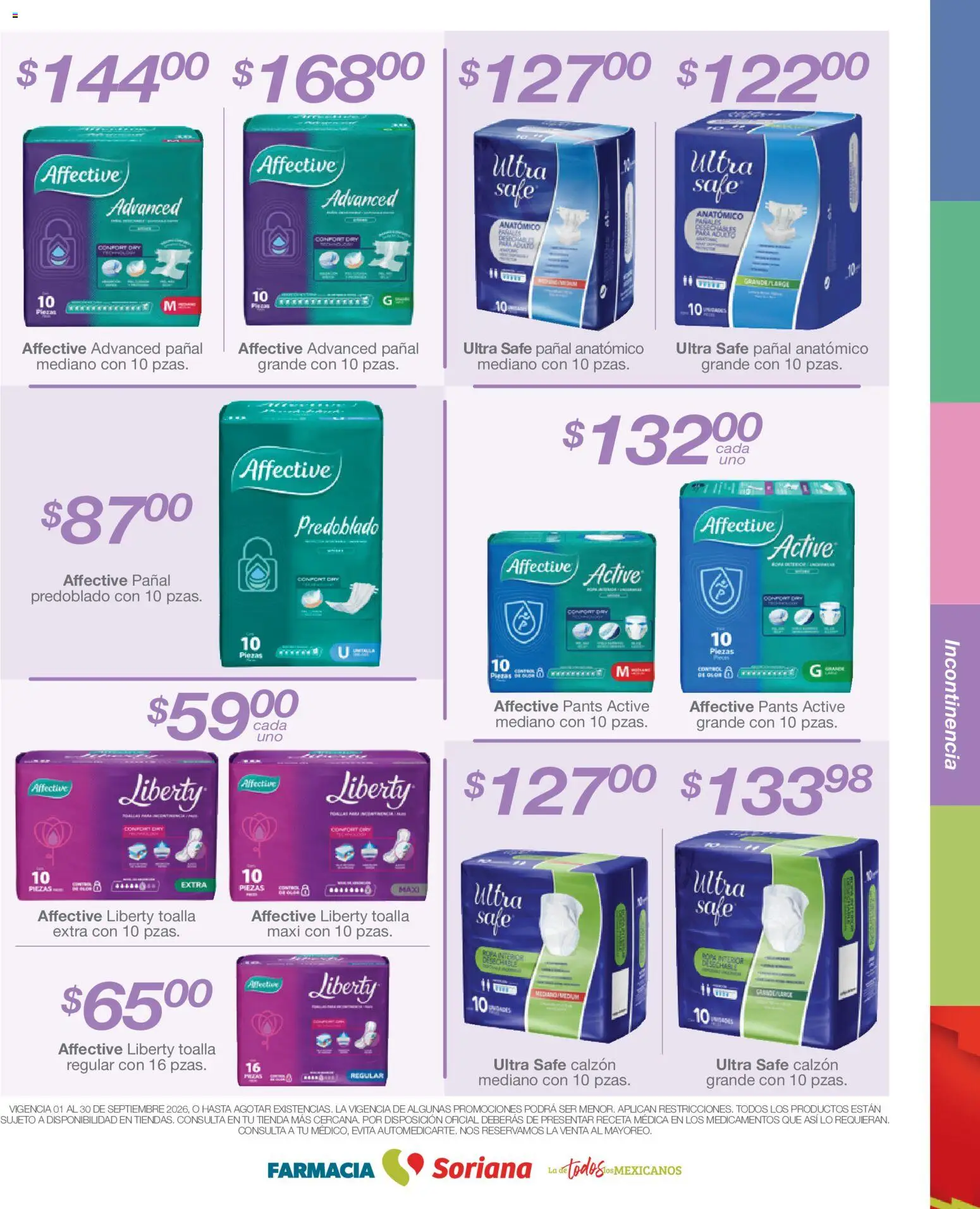 Nuevas ofertas de Soriana válidas en toda la República Mexicana desde el 01/09/2026. ¡Encuentra las mejores ofertas en Soriana Folleto Farmacia Soriana Híper Nacional! | Página: 9 | Productos: Calzón, Toalla, Pants
