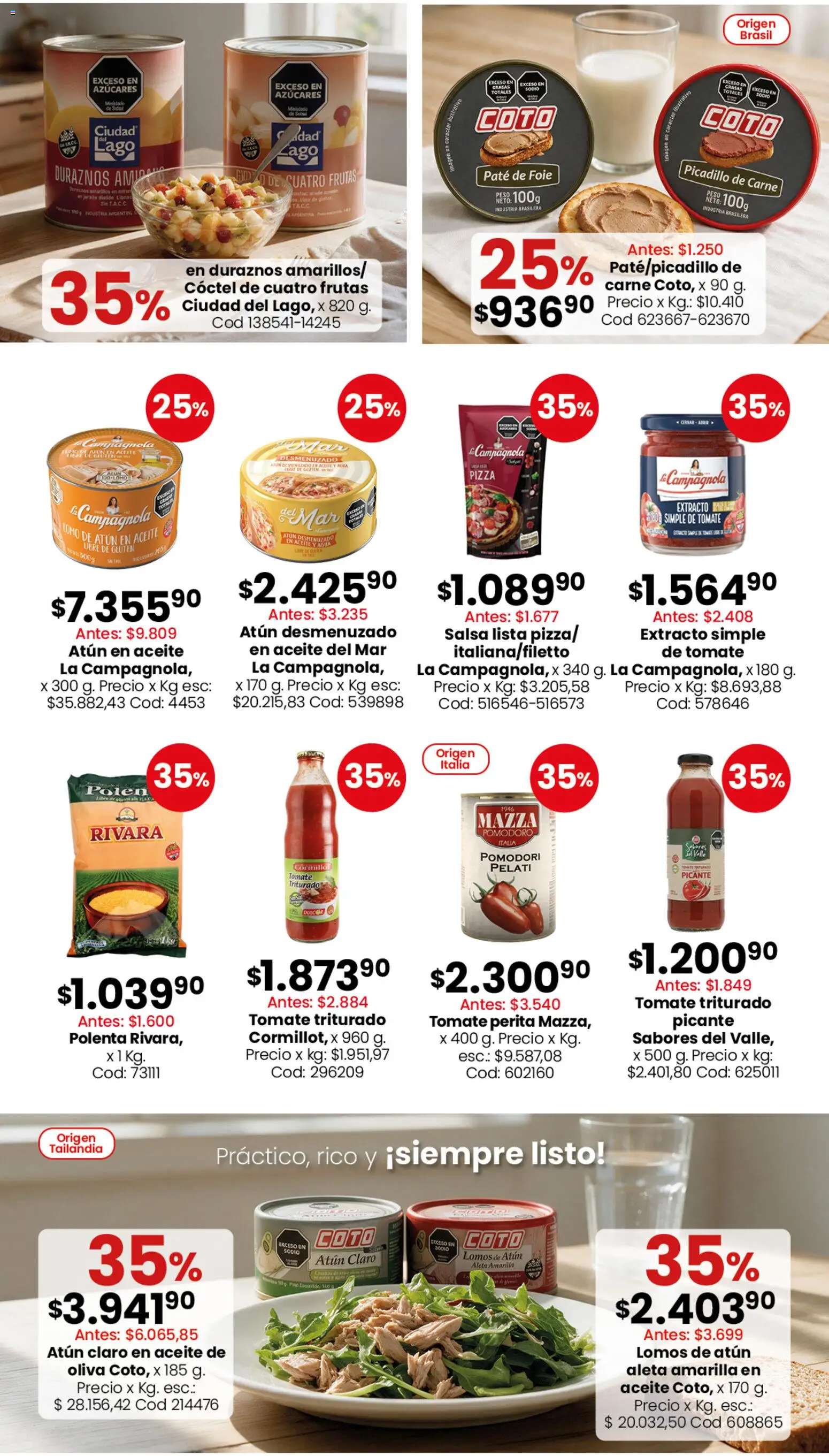 Coto -  Almacén y bebidas │ válido desde el 28/09/2026 | Página: 5 | Productos: Carne, Aceite de oliva, Pizza, Picadillo