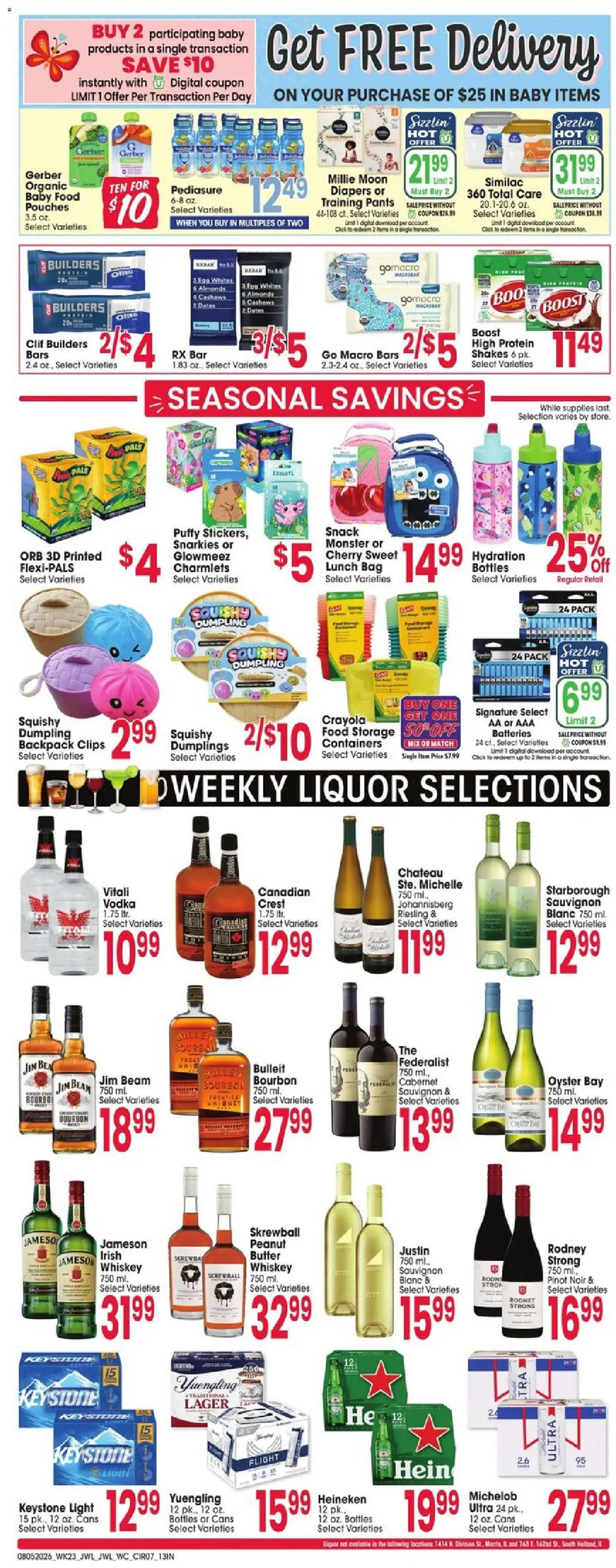 Jewel Osco Weekly Ad - valid from 08/05/2026 | Page: 7 | Products: Jameson, Protein, Vodka, Bag
