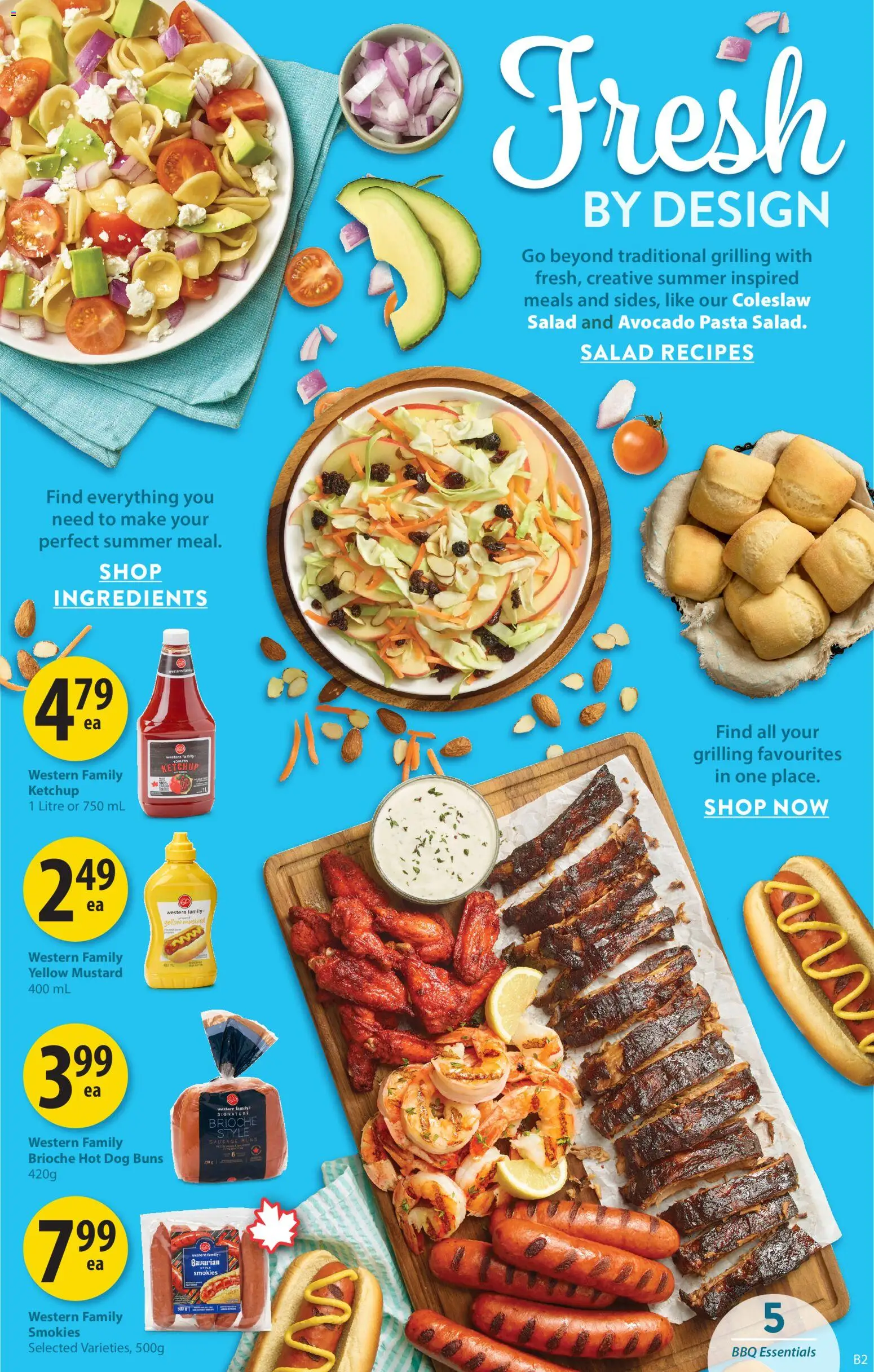 Save on foods flyer valid from Jul 2, 2026 | Page: 6 | Products: Pasta, Ketchup, Salad