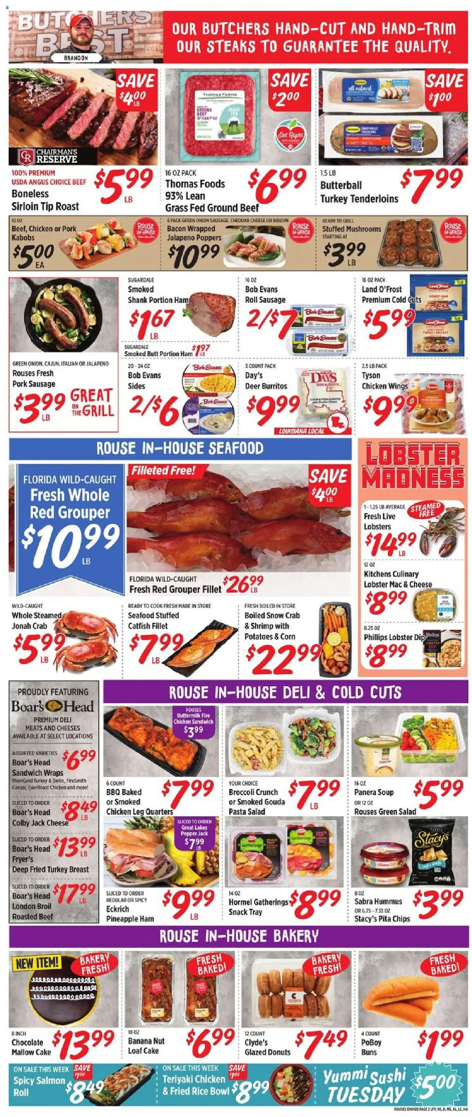 Rouses Weekly Ad - valid from 09/09/2026 | Page: 5 | Products: Bakery, Beef, Seafood, Cake