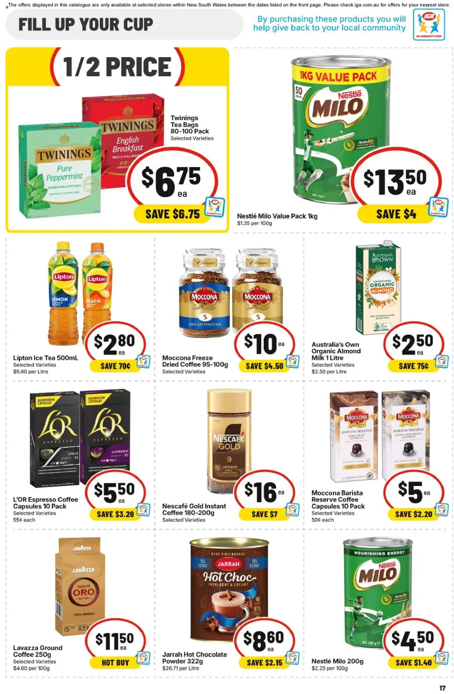 IGA catalogue - valid from 03.06.2026 | Page: 17 | Products: Milk, Chocolate, Lemon, Nescafe