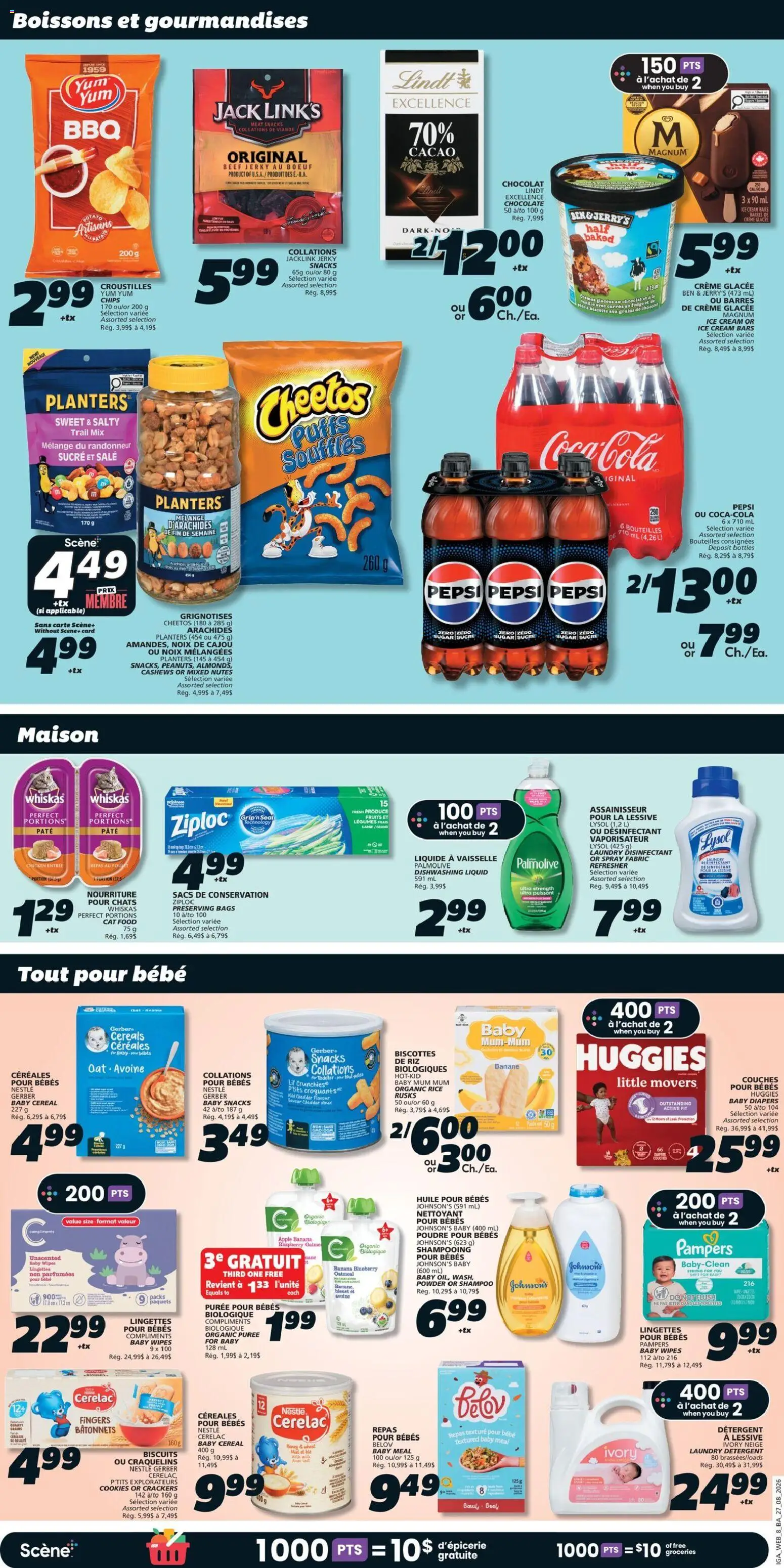 IGA flyer valid from Aug 27, 2026 | Page: 12 | Products: Jerky, Shampoo, Detergent, Legumes