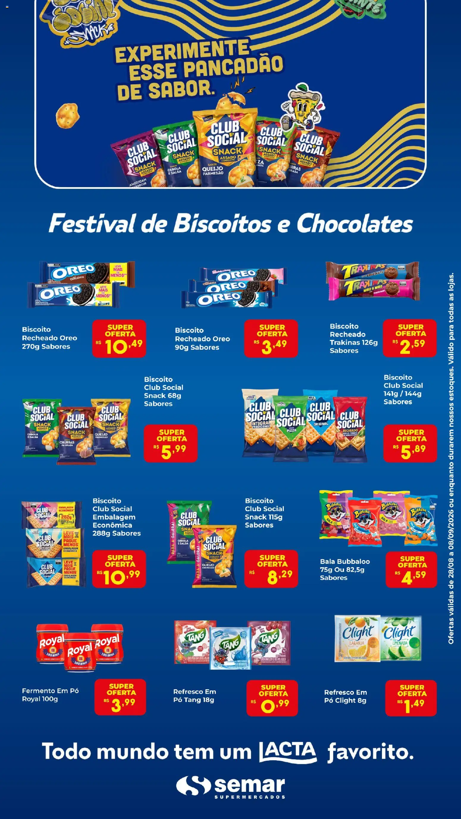 Semar Supermercado Folheto - válido de 28/08/2026 | Página: 1 | Produtos: Manjericão, Refresco, Pizza, Parmesão