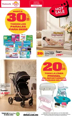 Vista previa de Del Sol y Woolworth Hot Sale, nuevo folleto de la tienda, válido en México a partir del 25.05.2026 | Página: 31 | Productos: Carriola, Pañales, Pants
