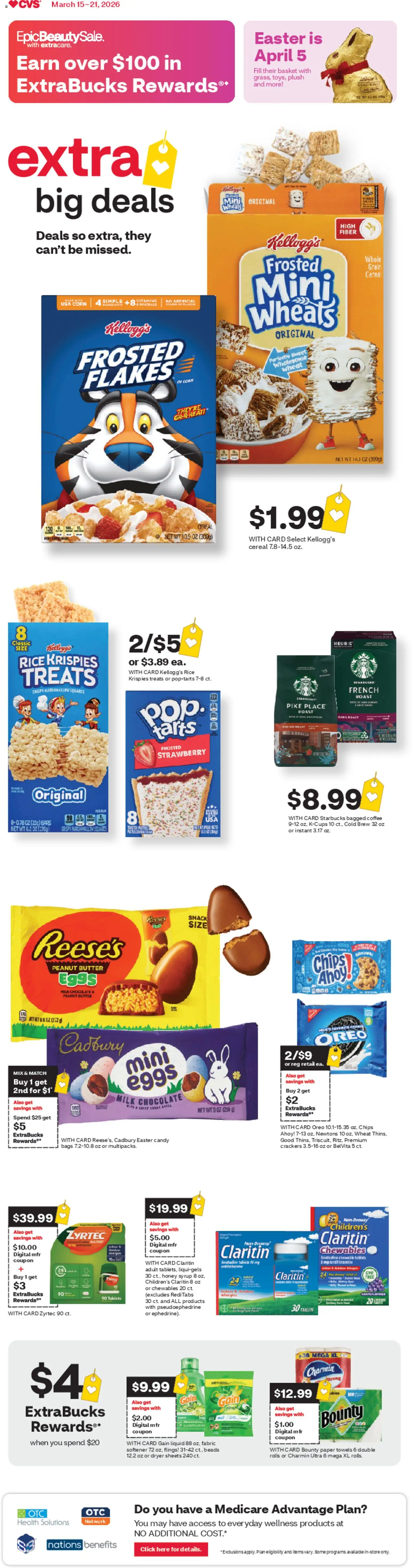 CVS Pharmacy Weekly Ad - NJ - valid from 15.03.2026 | Page: 1 | Products: Basket, Eggs, Chocolate, Chips