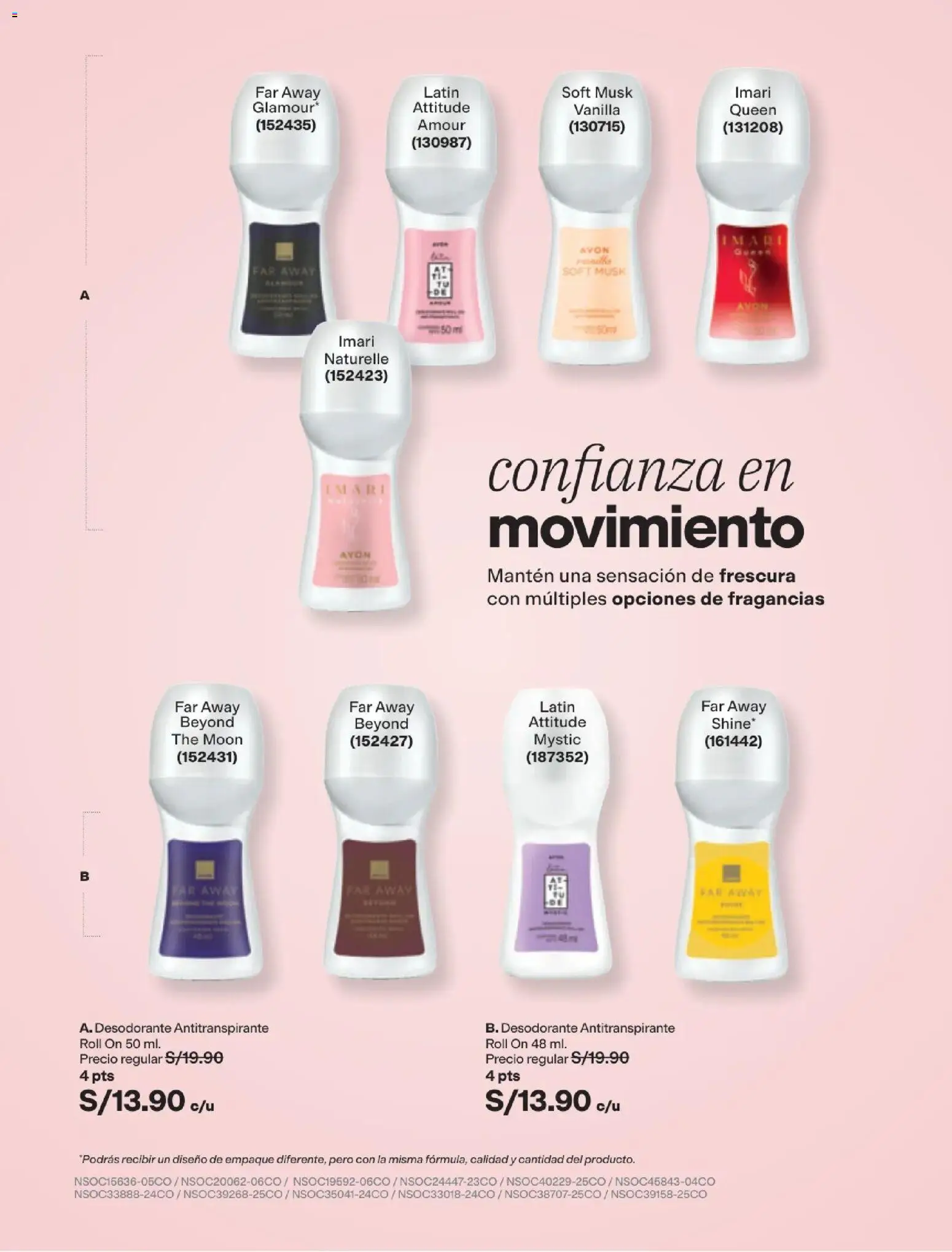 Catálogo Avon válido desde 15/09/2026 | Página: 154 | Productos: Desodorante, Antitranspirante, Empaque