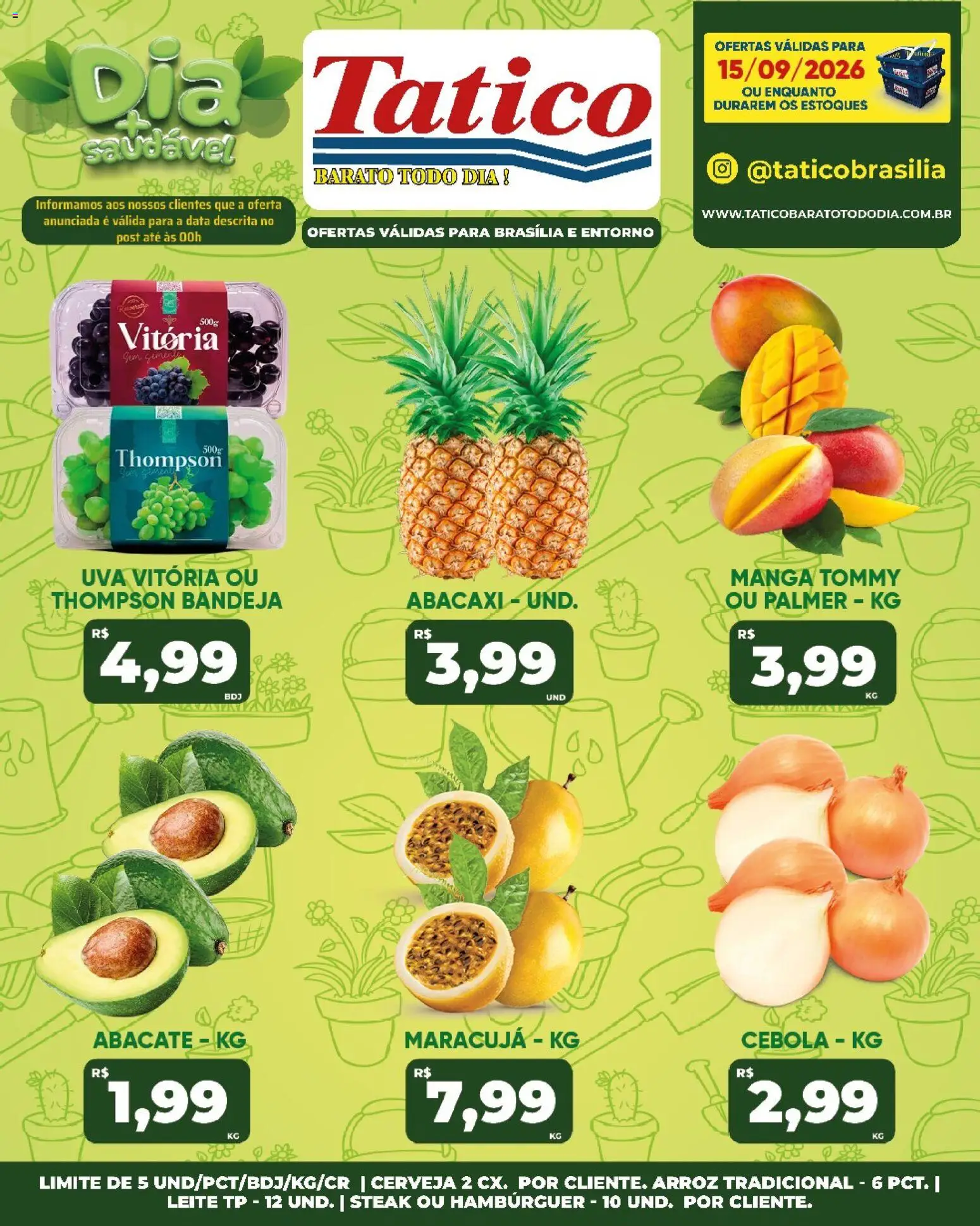 Tatico Folheto - válido de 15/09/2026 | Página: 16 | Produtos: Maracujá, Uva, Arroz, Hambúrguer