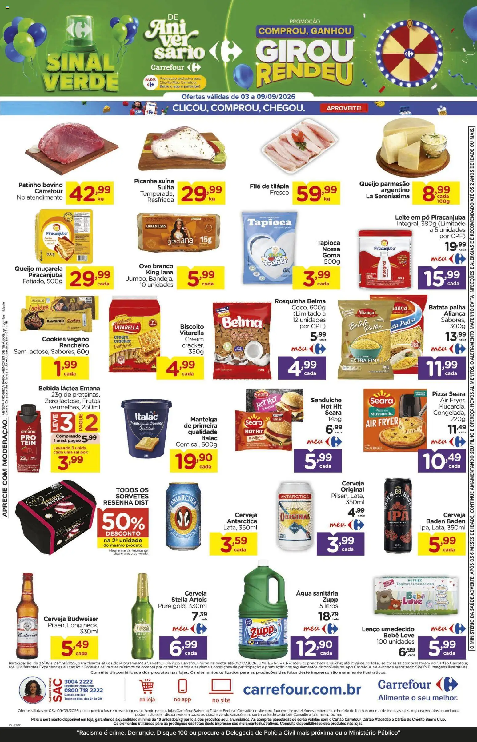 Carrefour Bairro Folheto - válido de 03/09/2026 | Página: 17 | Produtos: Biscoito, Manteiga, Tilápia, Sal