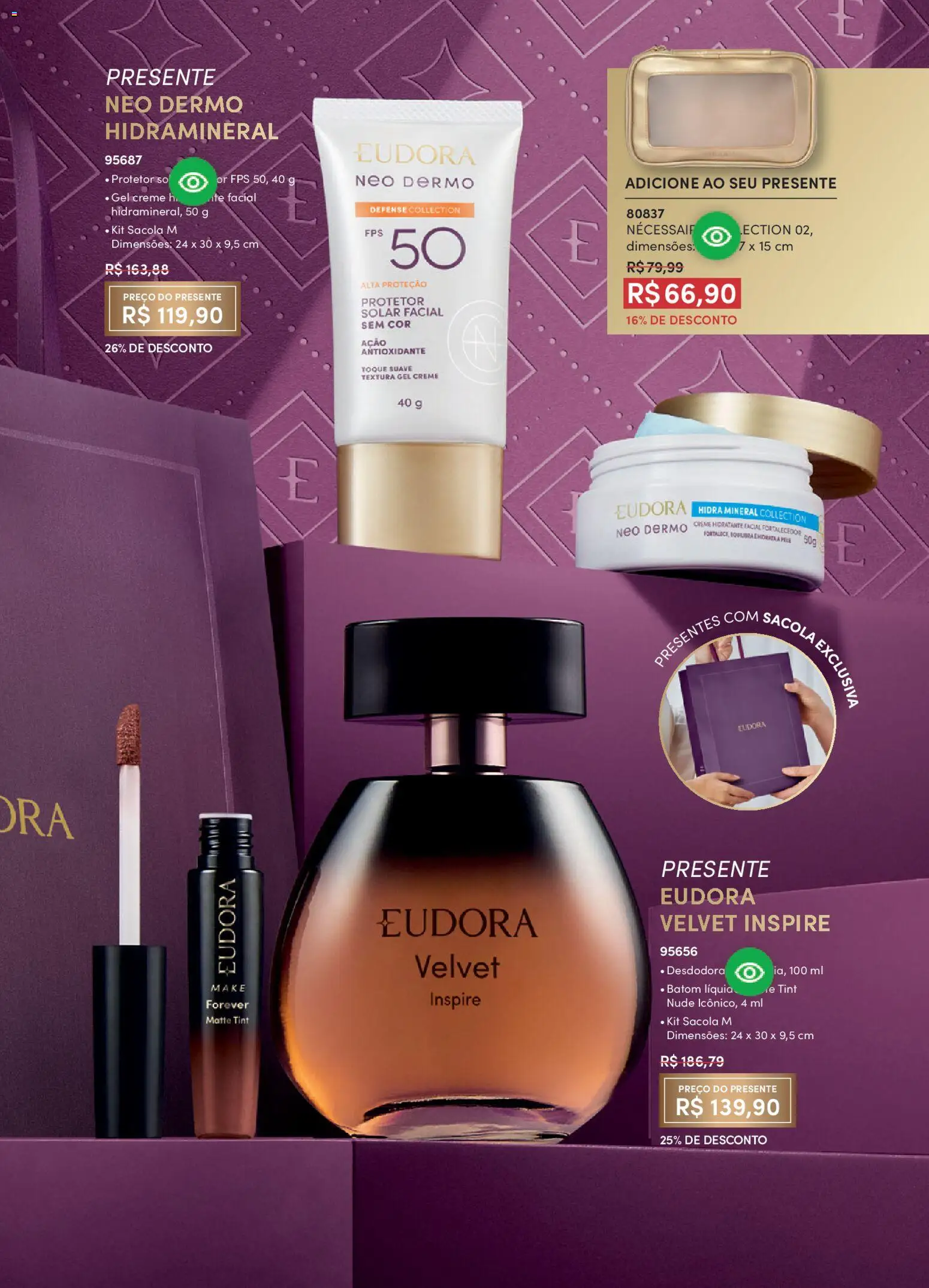 Eudora Folheto - válido de 01.04.2026 | Página: 58 | Produtos: Batom, Protetor solar, Creme, Protetor solar facial