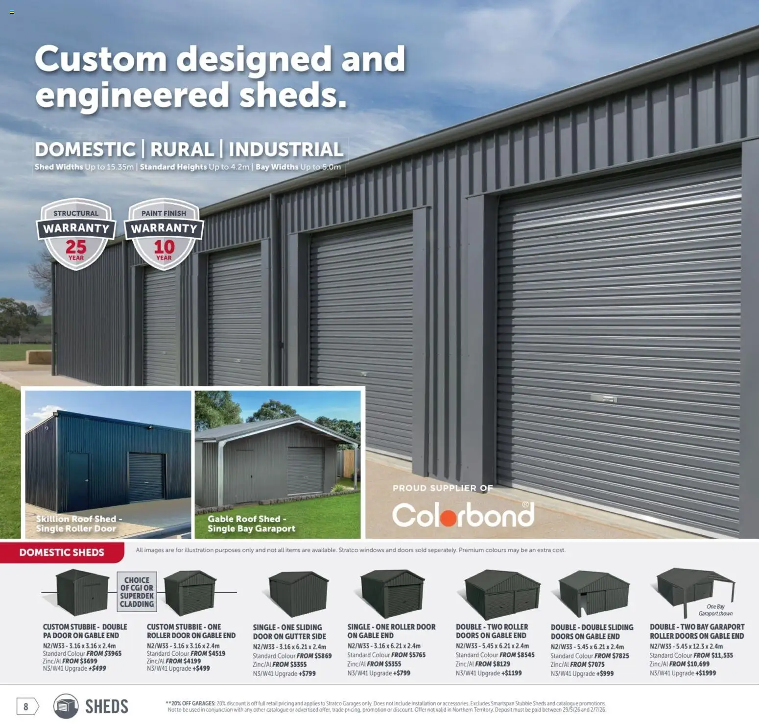 Stratco catalogue - valid from 29.05.2026 | Page: 8 | Products: Door, Shed, Domestic