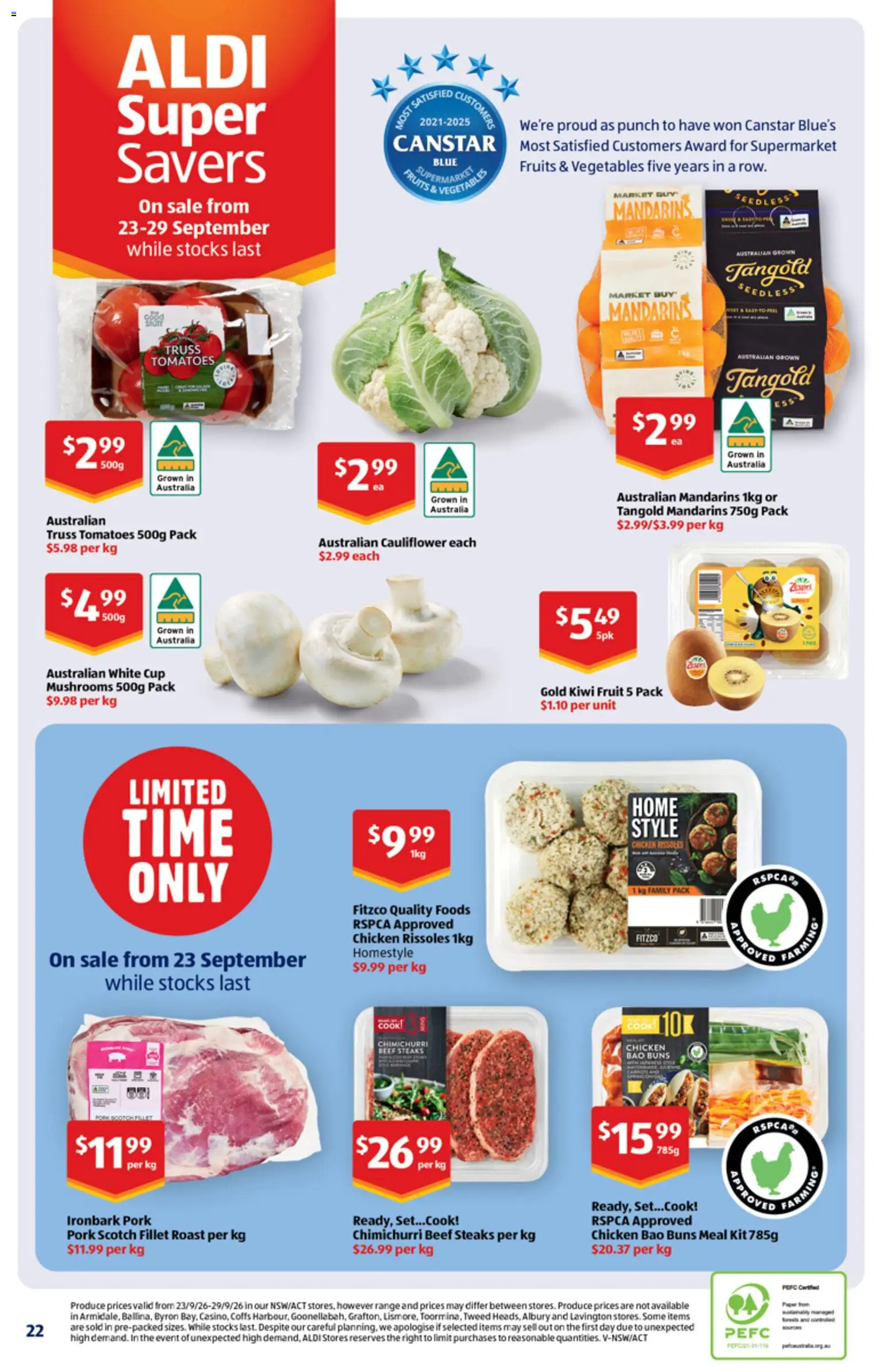 Aldi catalogue - valid from 30/09/2026 | Page: 22 | Products: Chicken, Mushrooms, Fruits, Kiwi