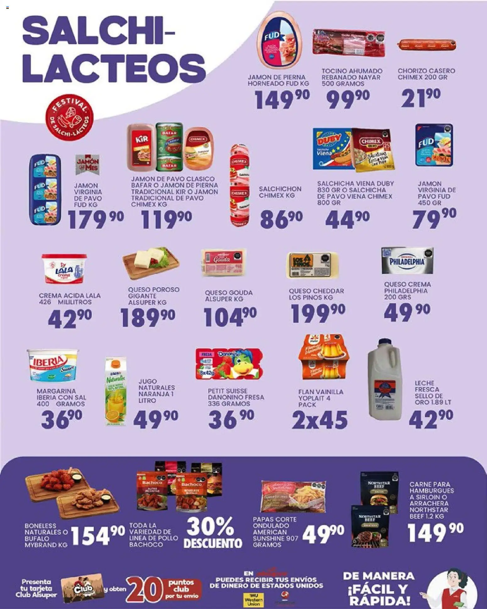 Nuevas ofertas de Alsuper válidas en toda la República Mexicana desde el 17/03/2026. ¡Encuentra las mejores ofertas en Alsuper folleto Chihuahua Capital! | Página: 3 | Productos: Pollo, Salchicha, Queso crema, Chorizo