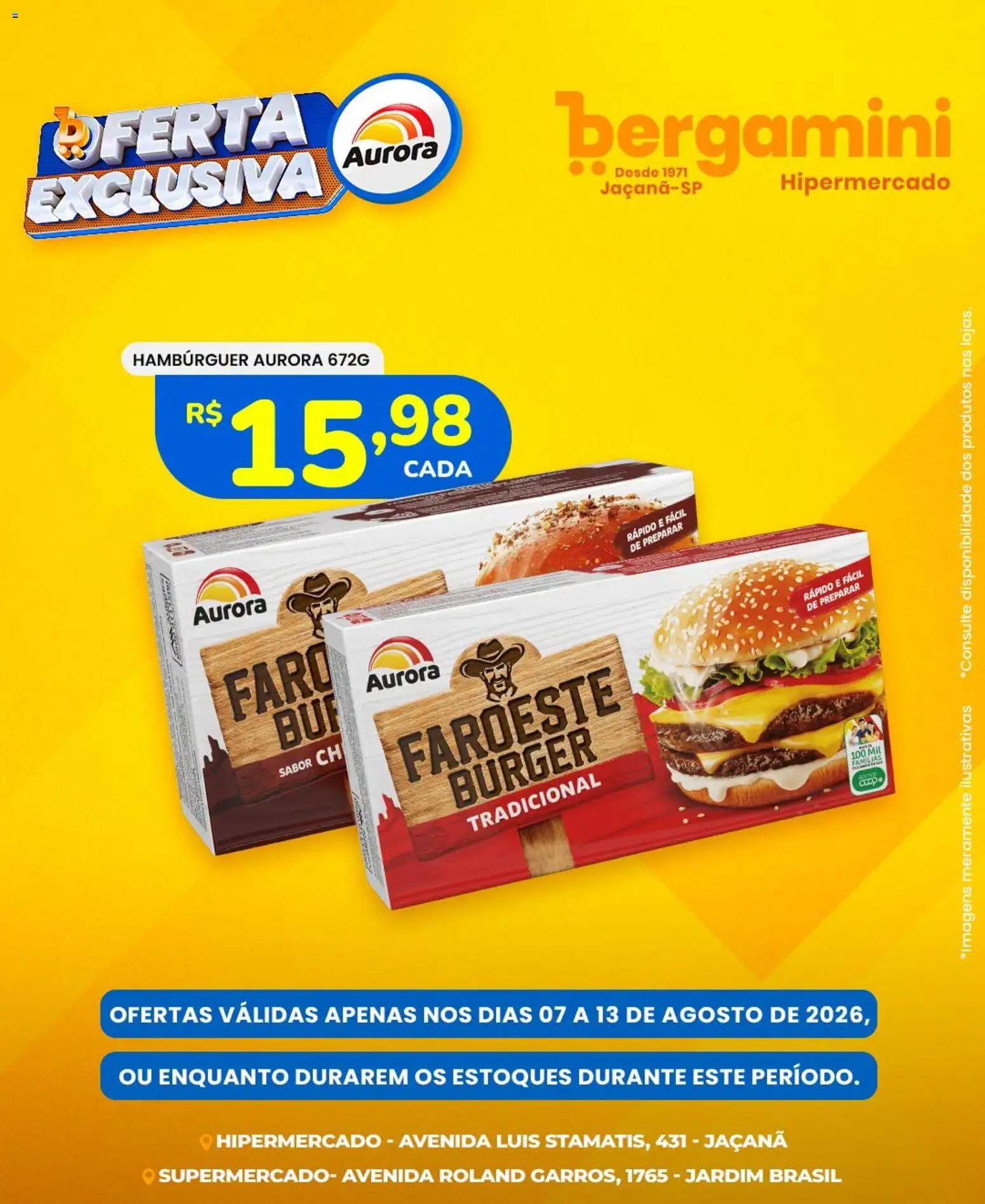Supermercado Bergamini Folheto - válido de 07/08/2026 | Página: 2 | Produtos: Hambúrguer