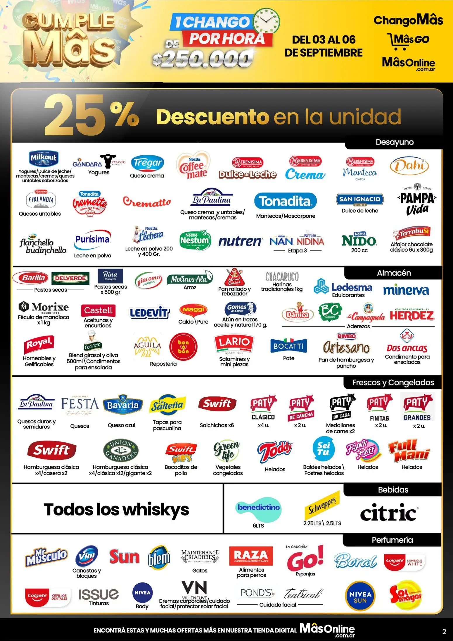 Changomas - CumpleMâs │ válido desde el 03/09/2026 | Página: 4 | Productos: Queso azul, Esponjas, Alimento para perros, Crema