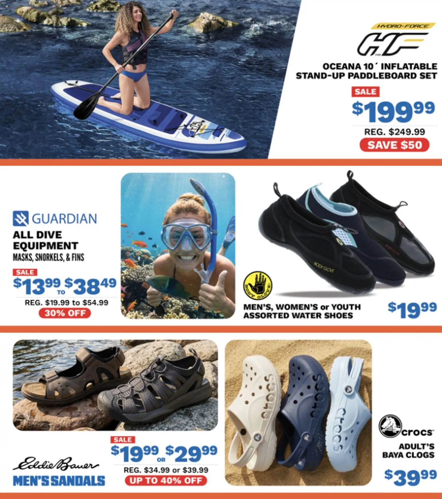 Big 5 Sporting Goods Weekly Ad - valid from 08/07/2026 | Page: 2 | Products: Paddleboard, Water, Sandals