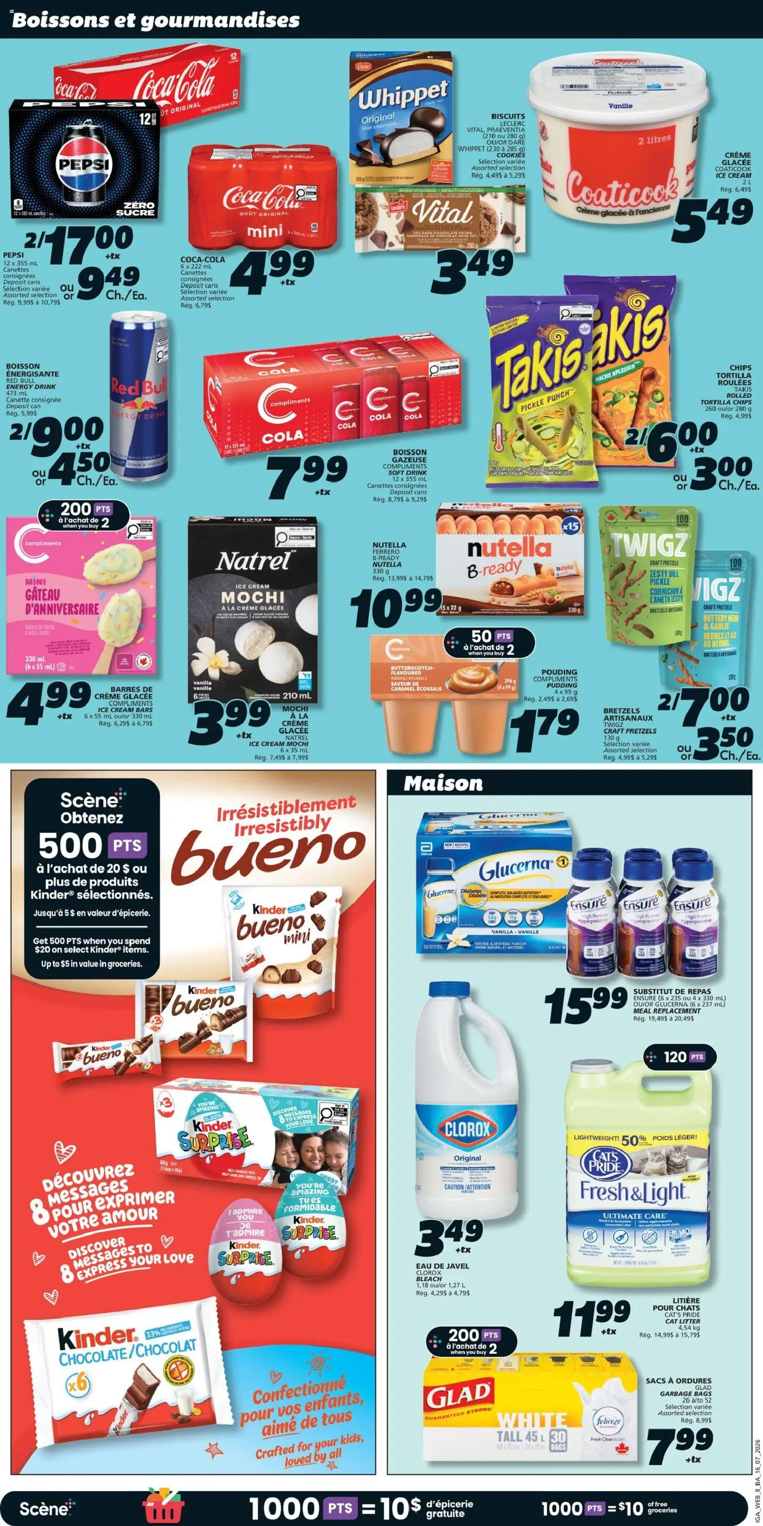 IGA flyer valid from Jul 16, 2026 | Page: 12 | Products: Chips, Pudding, Cat litter, Nutella