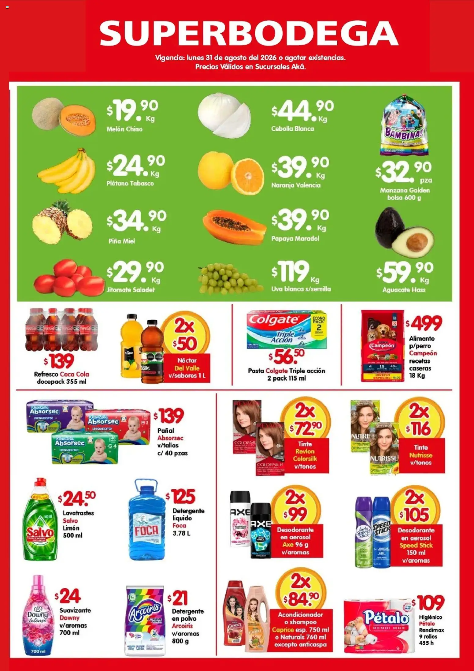 Nuevas ofertas de Arteli válidas en toda la República Mexicana desde el 31/08/2026. ¡Encuentra las mejores ofertas en Arteli folleto Aká Superbodegas! | Página: 2 | Productos: Refresco, Bolsa, Aguacate, Uva