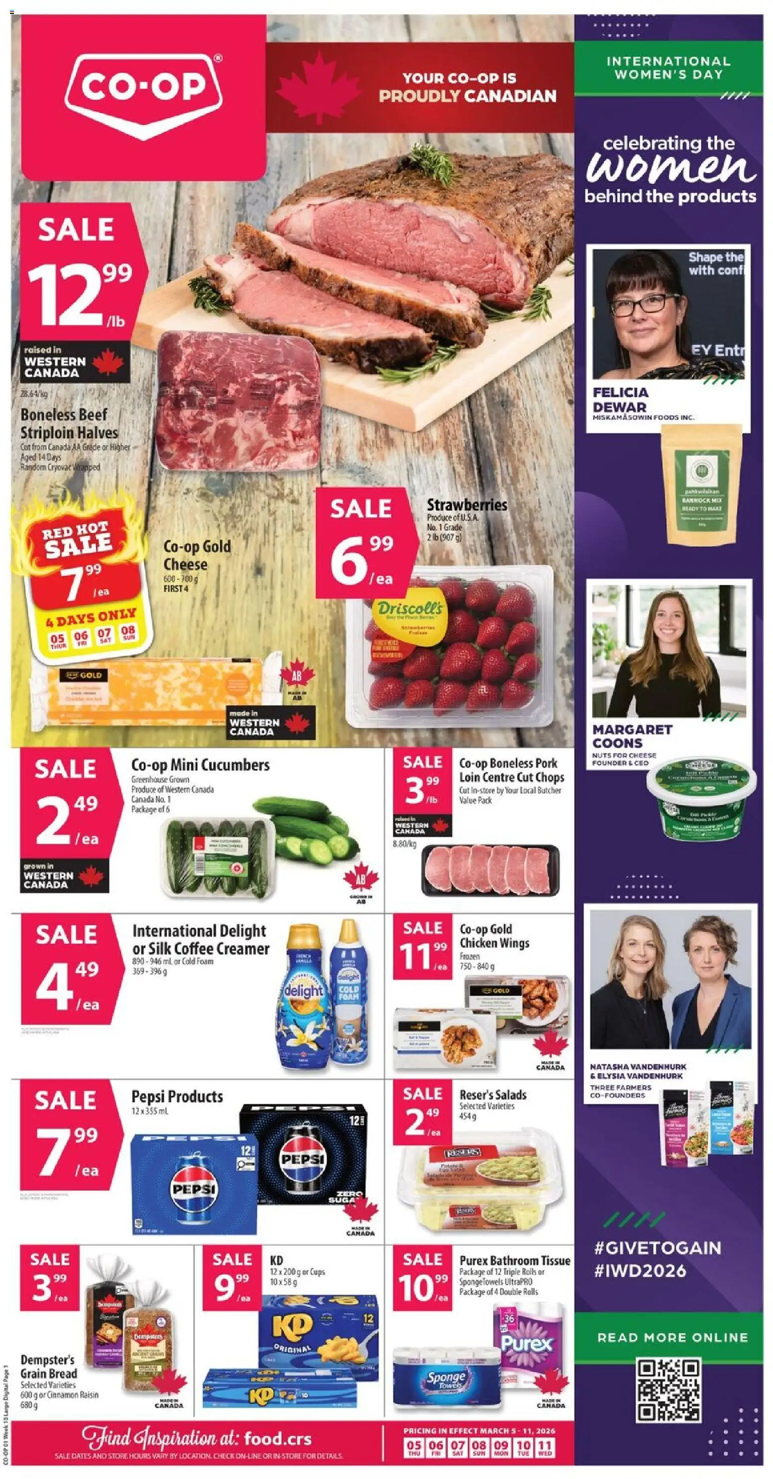 Co-op Food flyer valid from 05.03.2026 | Page: 1 | Products: Beef, Salad, Cheese, Bread