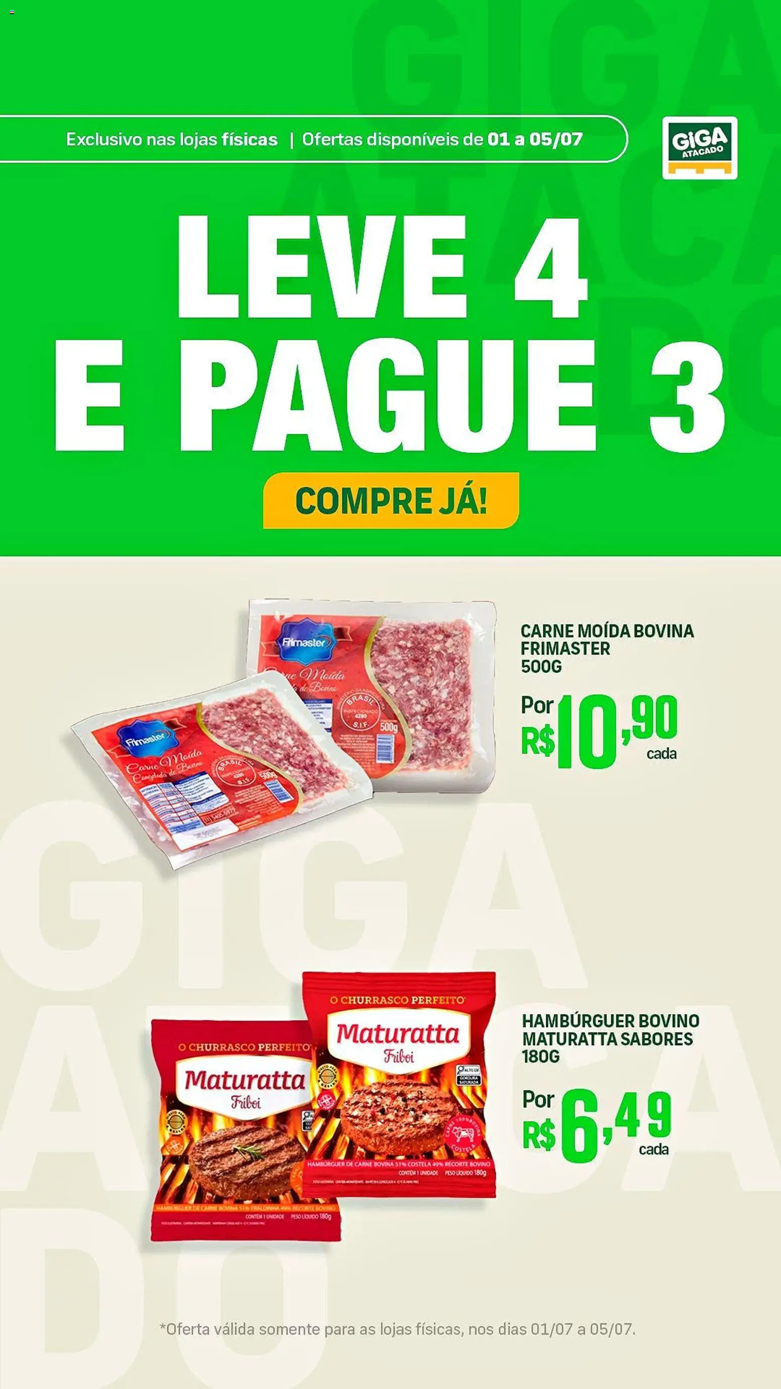 GIGA Atacado Folheto - válido de 01/07/2026 | Página: 1 | Produtos: Carne, Hambúrguer, Carne moída