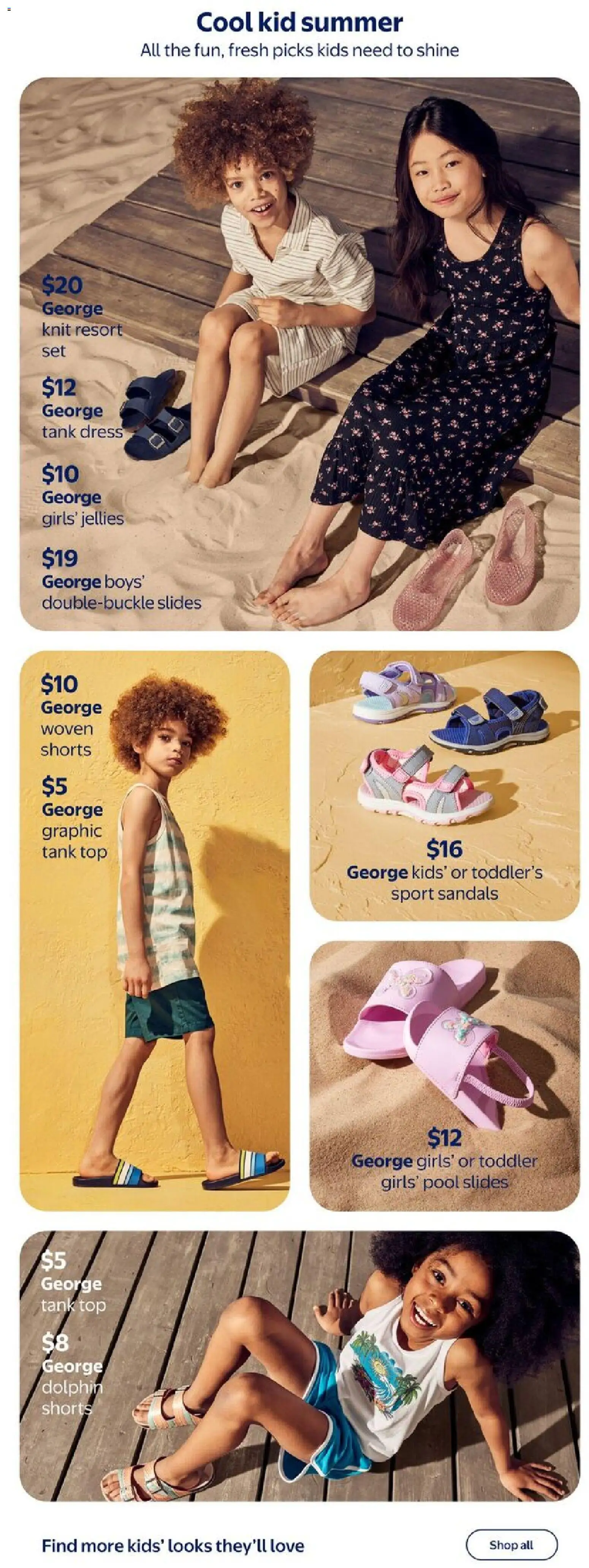 Walmart flyer valid from 07.05.2026 | Page: 2 | Products: Sandals, Dress, Tank top, Shorts