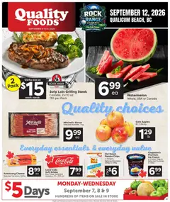 Preview of Quality Foods weekly flyer / circulaire from shop Quality Foods valid from Sep 3, 2026