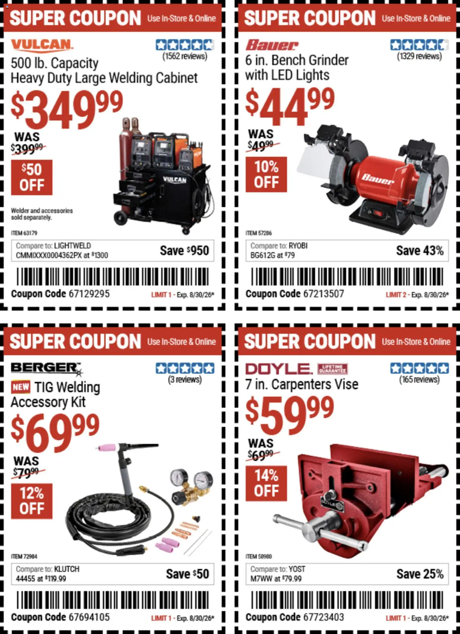 Harbor Freight Weekly Ad - valid from 08/17/2026 | Page: 16 | Products: Ryobi, Bench Grinder, Grinder
