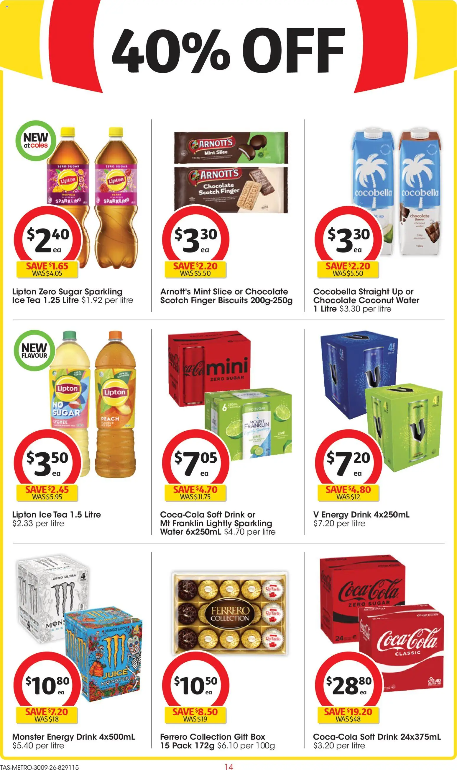 Coles catalogue - valid from 30/09/2026 | Page: 14 | Products: Box, Juice, Tea, Coconut