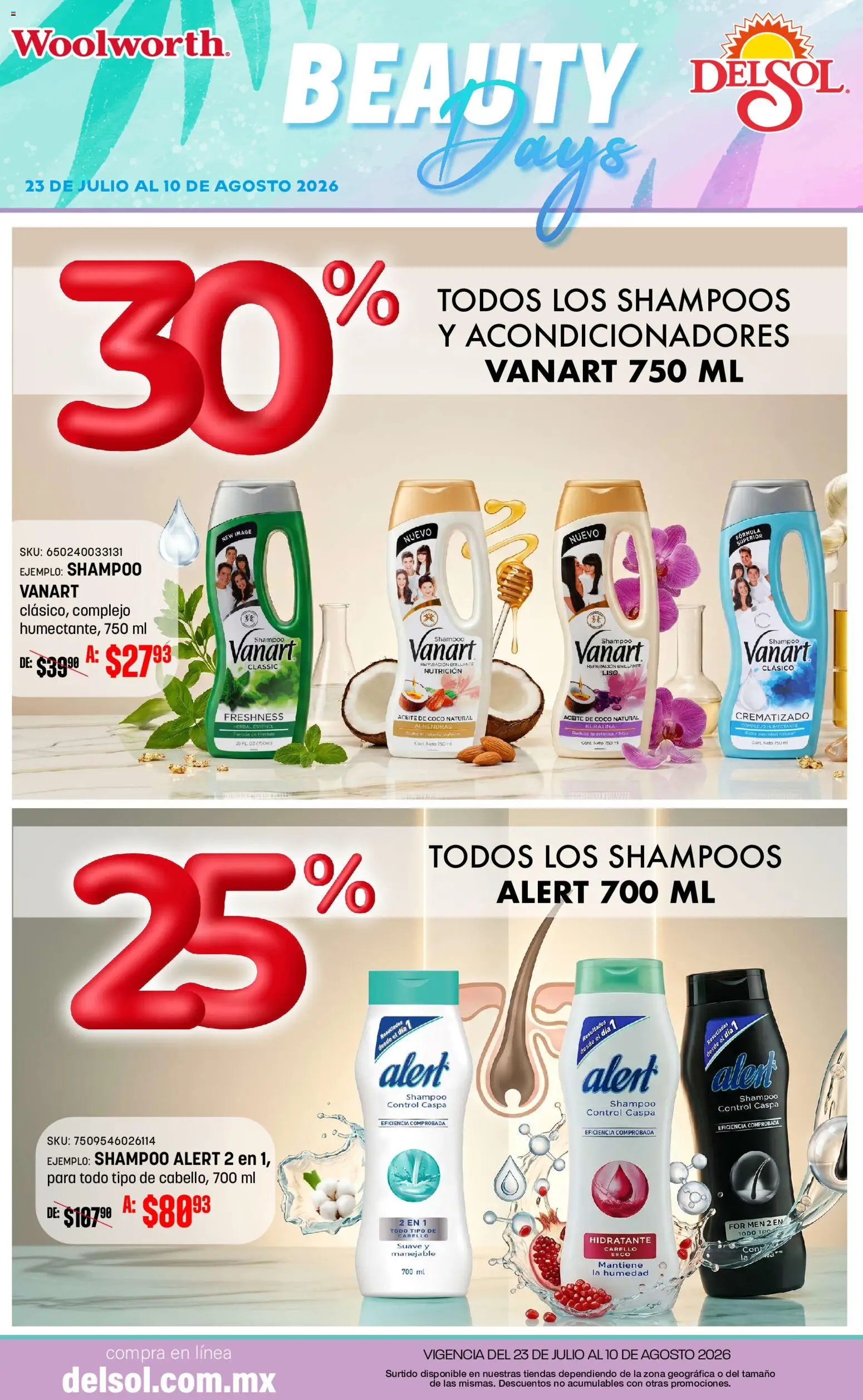 Nuevas ofertas de Del Sol y Woolworth válidas en toda la República Mexicana desde el 23/07/2026. ¡Encuentra las mejores ofertas en Del Sol y Woolworth catálogo! | Página: 4