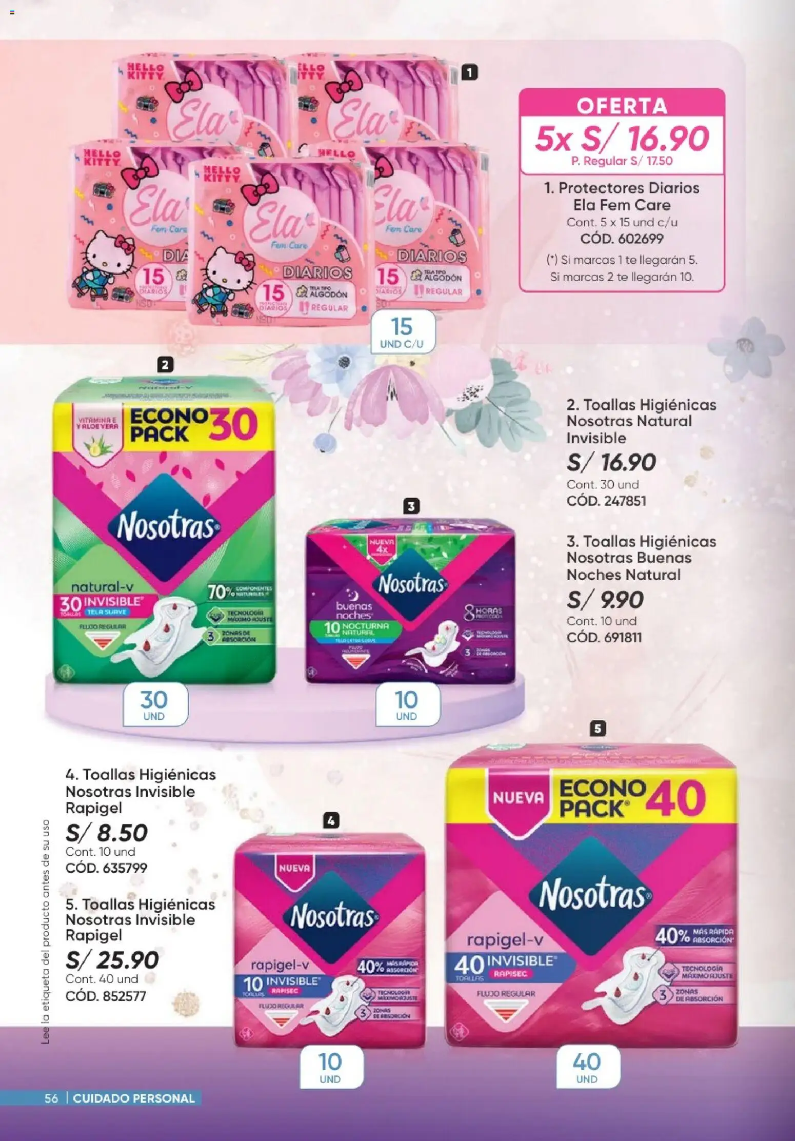 Catálogo Azzorti válido desde 20/09/2026 | Página: 56 | Productos: Toallas, Aloe vera, Algodón, Protectores diarios