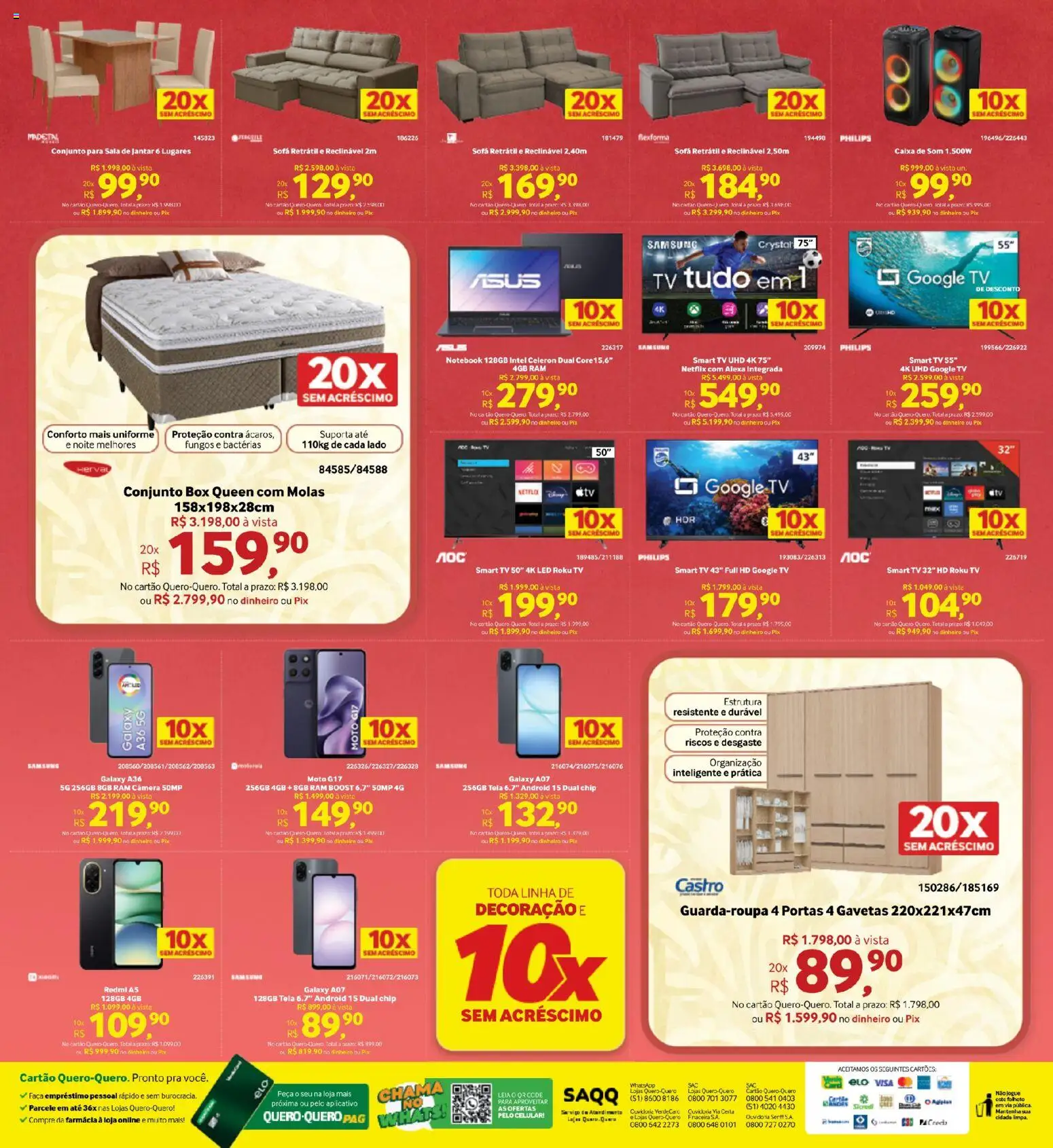 Lojas Quero-Quero Folheto - válido de 04.05.2026 | Página: 4 | Produtos: smart TV, Sofá, Faca, Tv