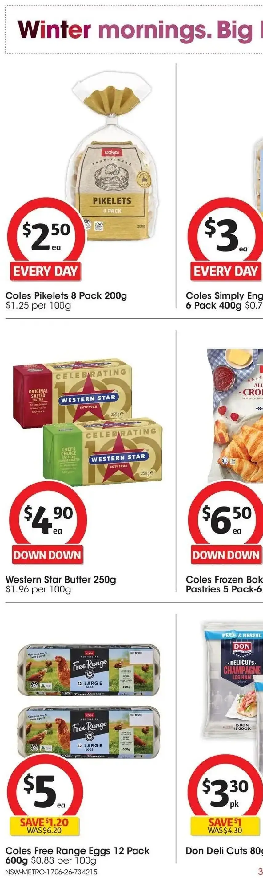 Coles catalogue - valid from 17.06.2026 | Page: 62 | Products: Butter, Eggs, Ham, Peel