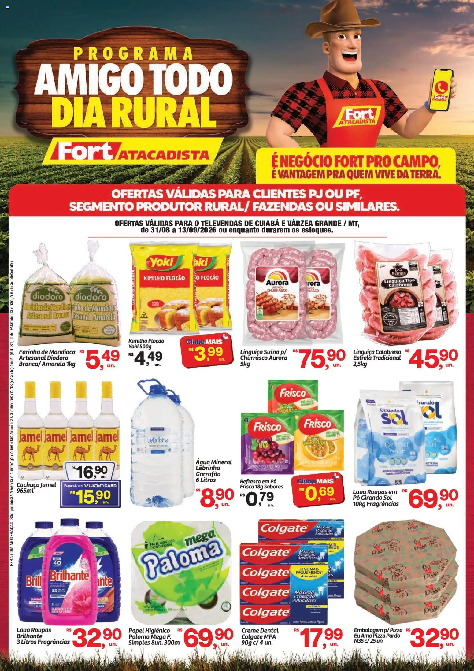 Fort Atacadista Folheto - válido de 31/08/2026 | Página: 1 | Produtos: Pó, Cachaça, Girando sol, Roupas