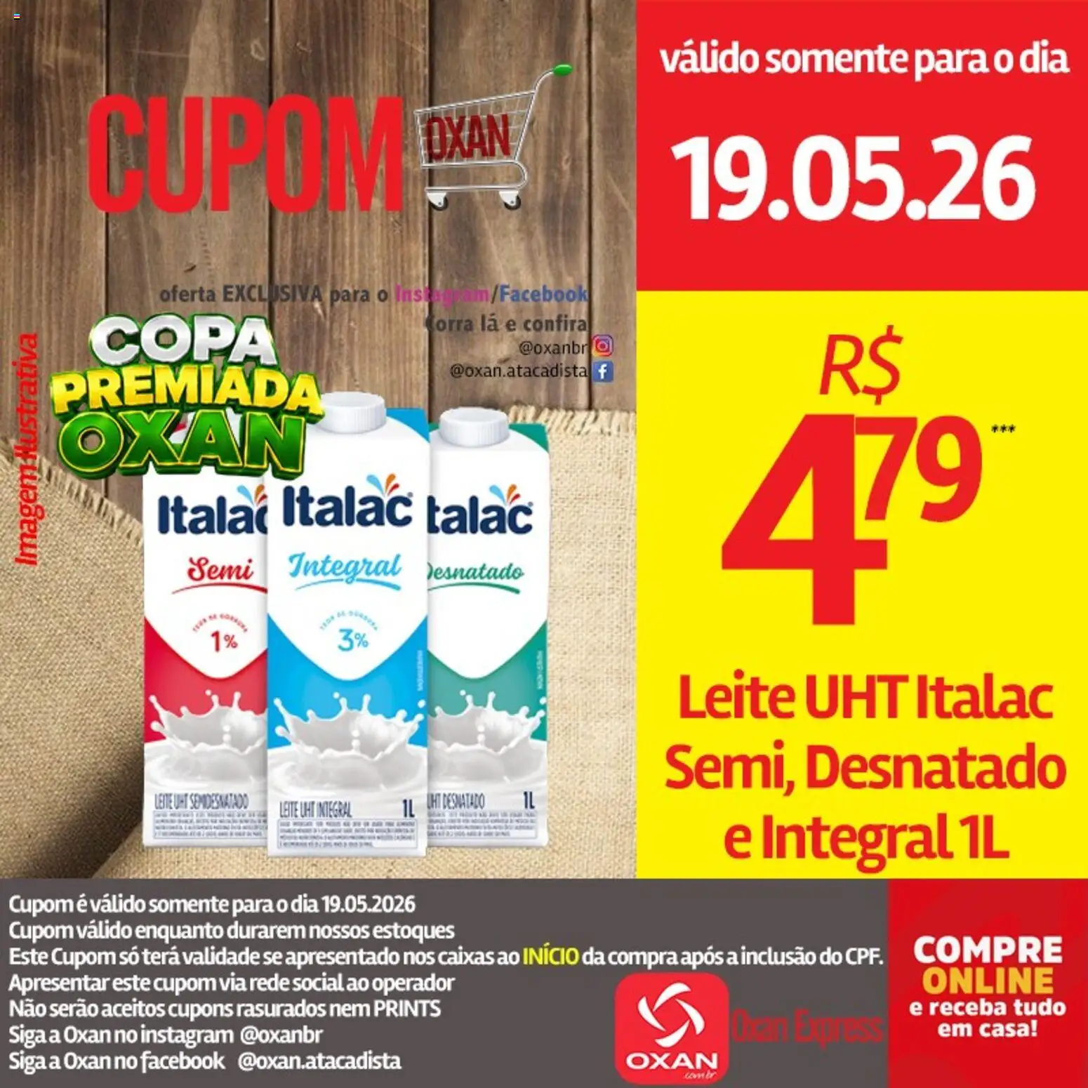 Oxan Atacadista Folheto - válido de 19.05.2026 | Página: 13 | Produtos: Leite, Copa